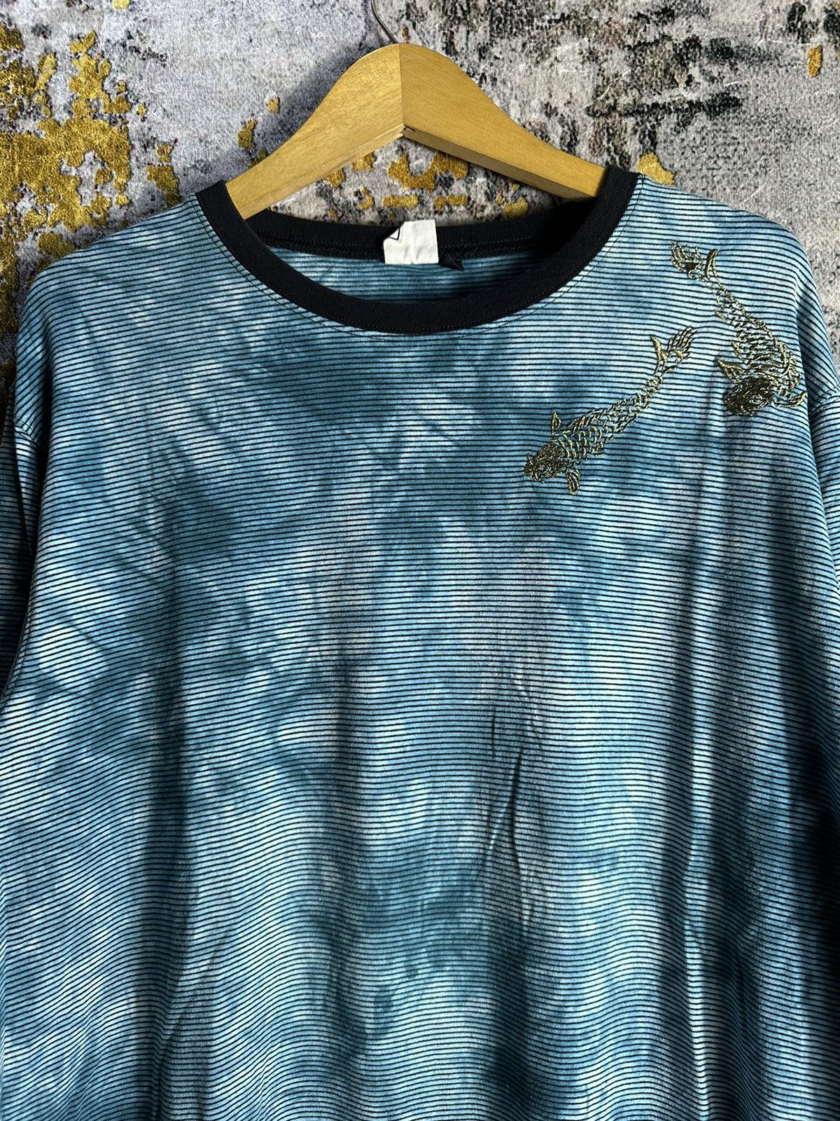 Beauty Beast JAPANESE ABSTRACT SUKAJAN KOI STRIPED LONG SLEEVE LGB STYLE Size US XL / EU 56 / 4 - 3 Thumbnail