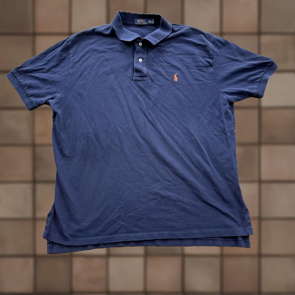 Polo Ralph Lauren Polo Ralph Lauren Polo Shirt Mens 2XL Blue Solid Cotton Pony Logo Top Casual Size US XXL / EU 58 / 5 - 1 Thumbnail