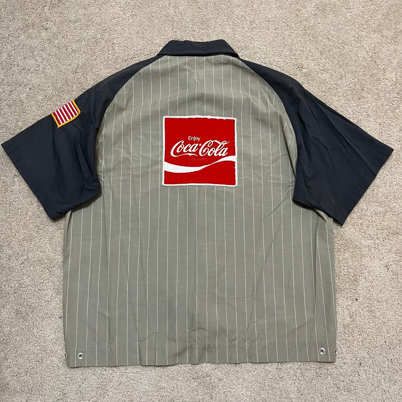 Other Vintage 70s Coca-Cola Unitog Union Grey Pinstripe Work Shirt Size US L / EU 52-54 / 3 - 2 Thumbnail