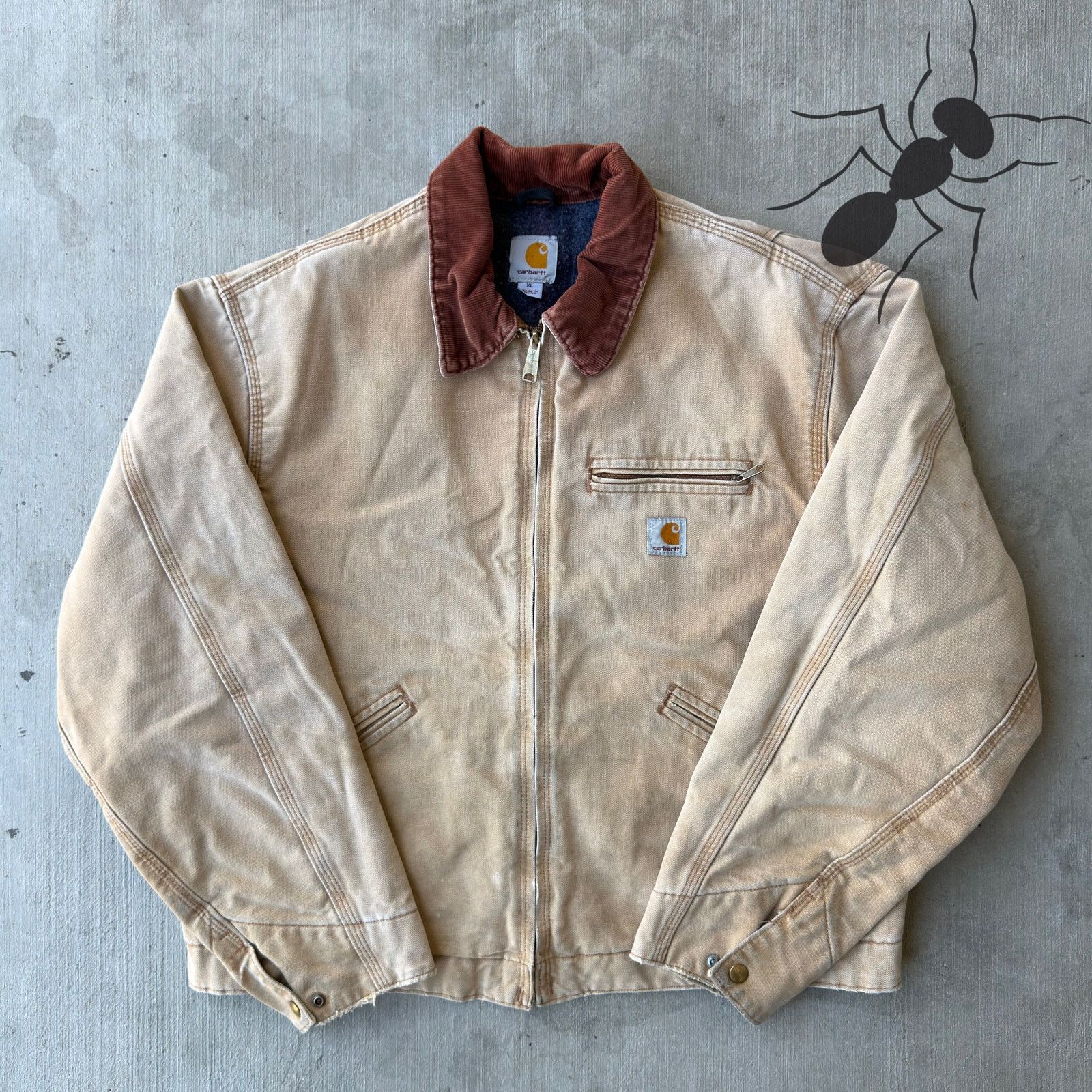 Carhartt × Vintage Vintage Y2K Carhartt RNJ001 Brown detroit BRN work jacket Size US XL / EU 56 / 4 - 1 Thumbnail