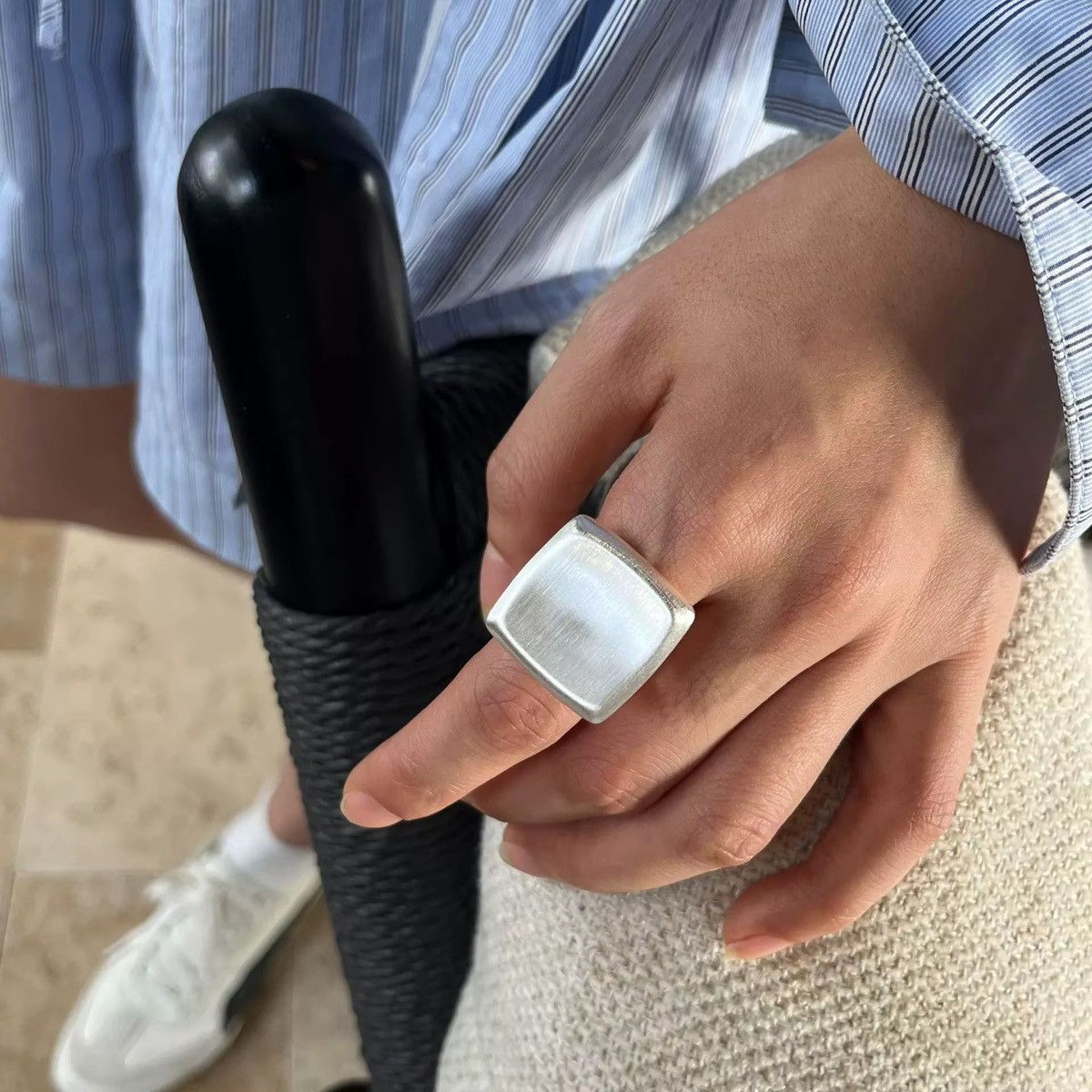 Jewelry Vintage Square Geometric Irregular Retro Rings Men’s Women’s Size ONE SIZE - 4 Thumbnail