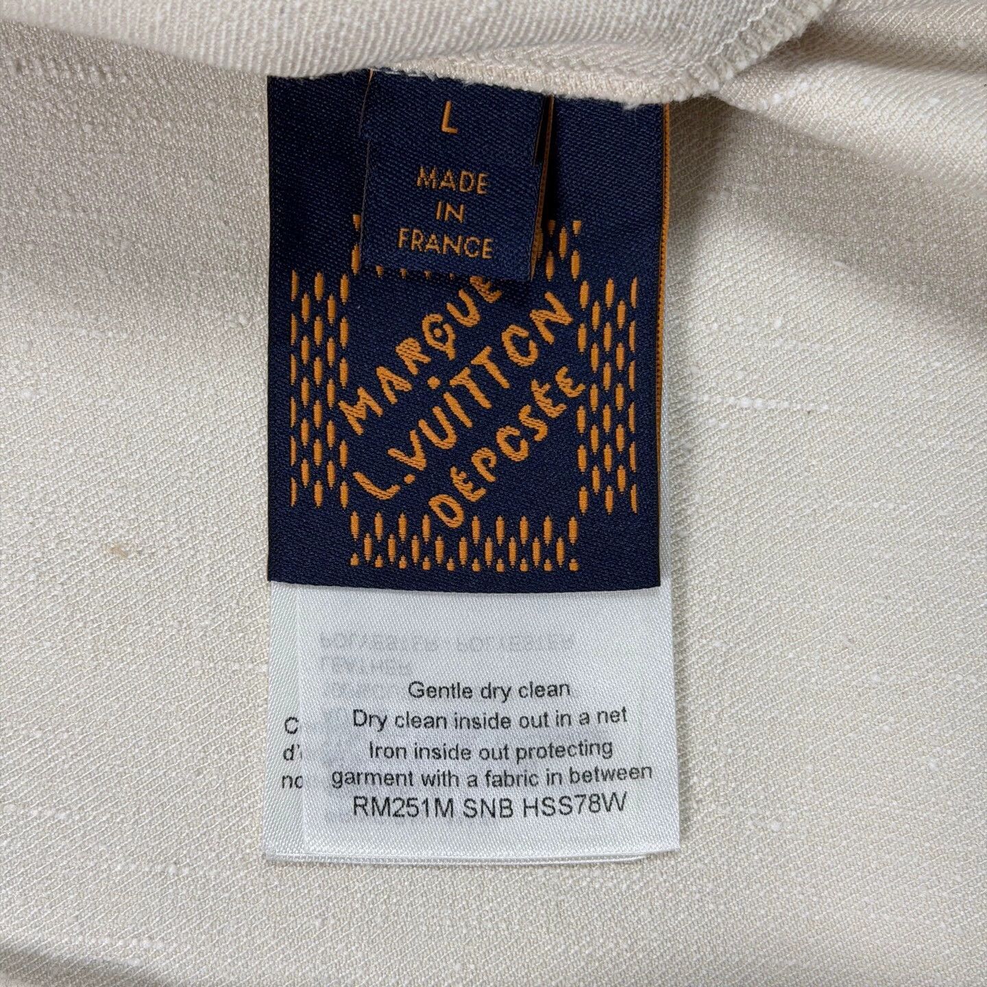 Louis Vuitton LV 25 Beige Leather Logo Short-Sleeve Shirt L Near New Size US L / EU 52-54 / 3 - 4 Thumbnail