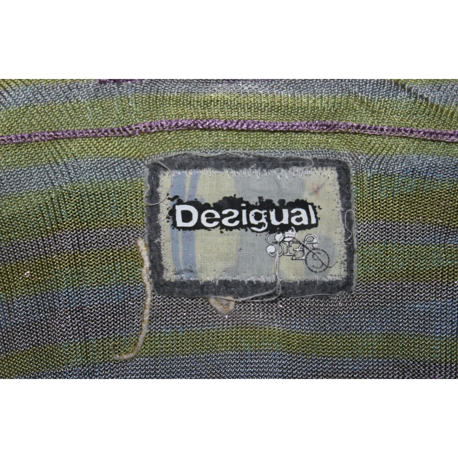 Desigual Desigual Blouse Shirt Multicolored Striped Tunic Long Sleeve S Womens Size S / US 4 / IT 40 - 7 Thumbnail