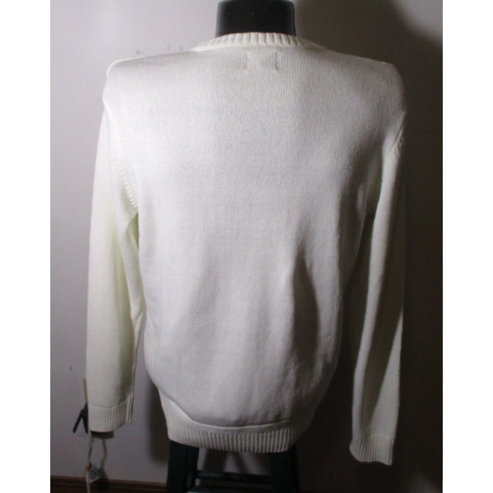 Ben Sherman BEN SHERMAN White Long Sleeve Semi Cable Knit Sweater Men's Size L NWOT Size US L / EU 52-54 / 3 - 5 Thumbnail
