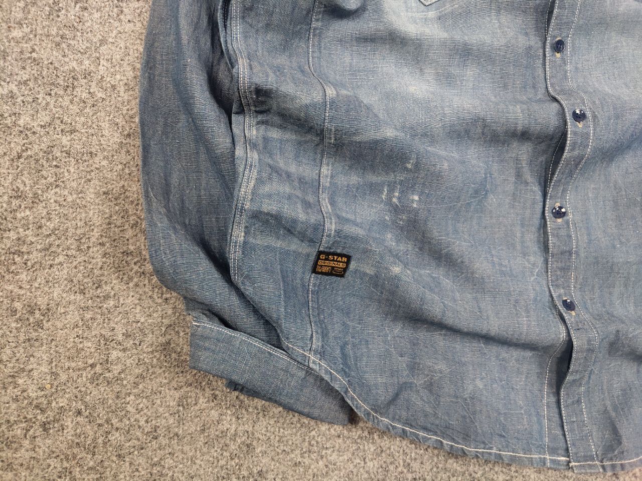 G-Star G Star Raw Essentials Tacoma Linen Blend Distressed Shirt Size US L / EU 52-54 / 3 - 10 Thumbnail