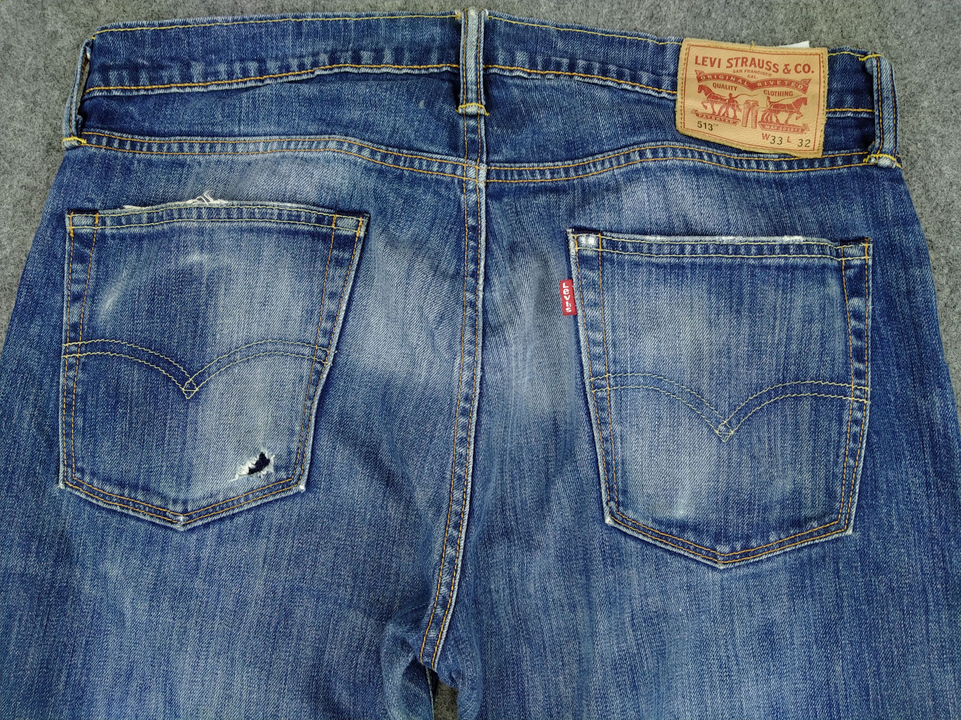 Levi's Levi's 513 Distressed Denim 34 x 31 -JN627 Size US 34 / EU 50 - 4 Thumbnail