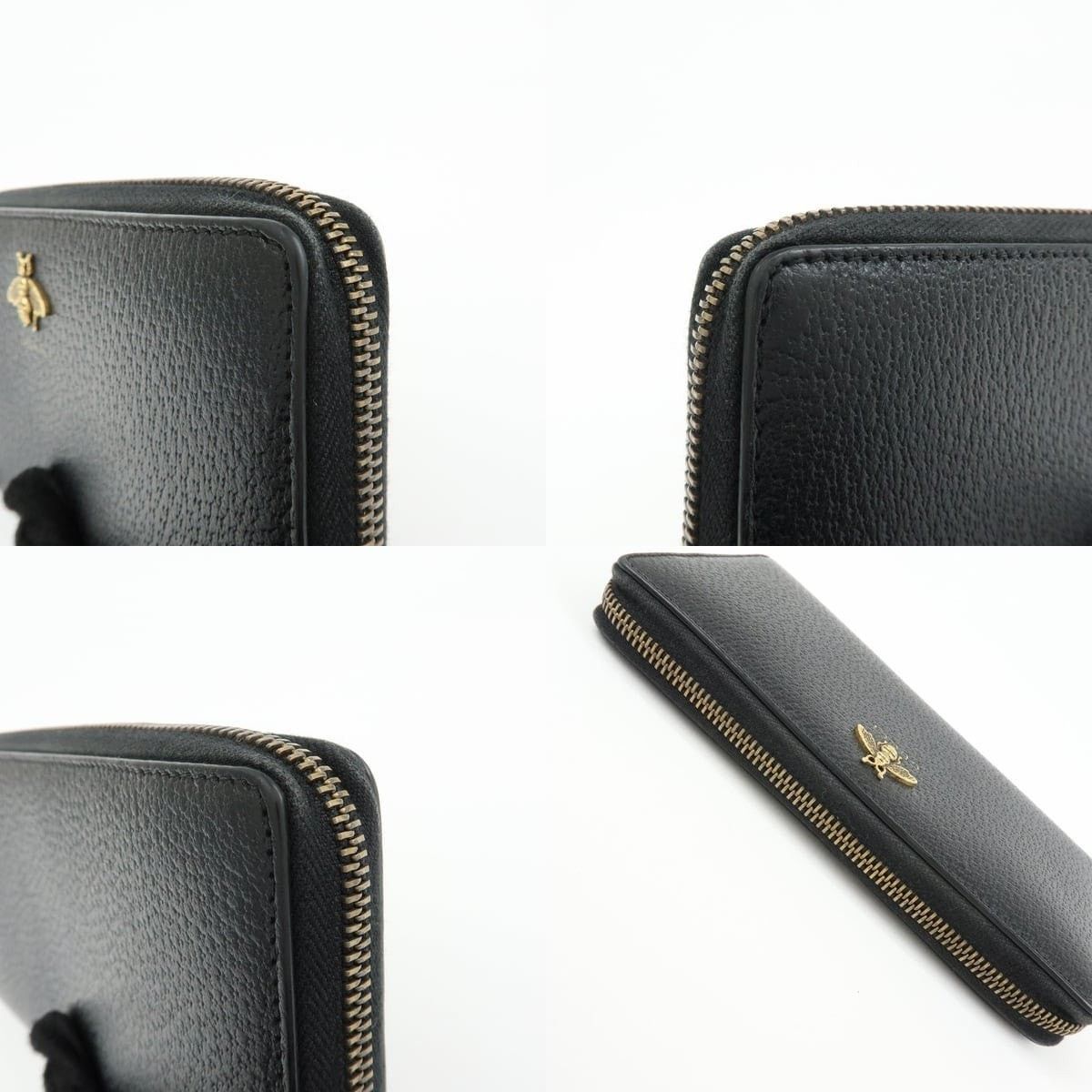Gucci Gucci Animalier Bee Zip-Around Wallet Calfskin Black Size ONE SIZE - 5 Thumbnail