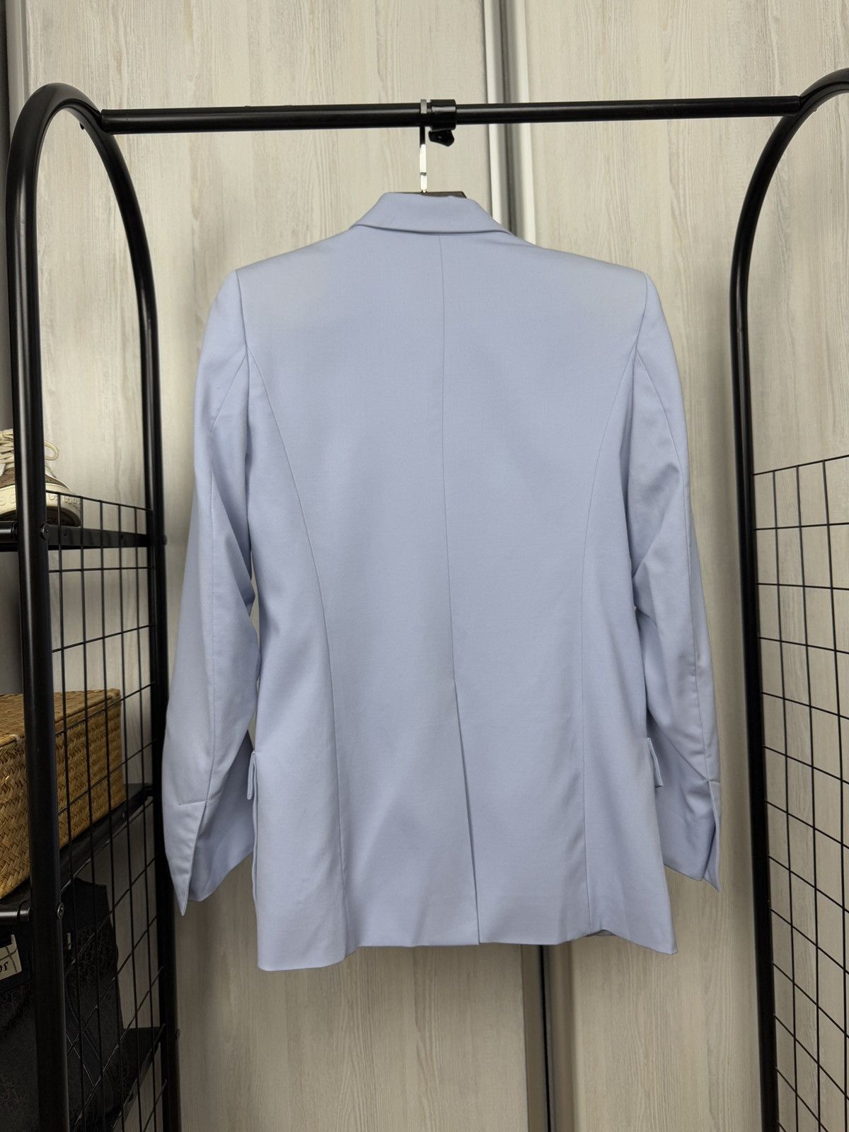 DOROTHEE SCHUMACHER Dorothee Schumacher Blue Stretch-Wool Hidden-Button Blazer Size XS / US 0-2 / IT 36-38 - 12 Thumbnail