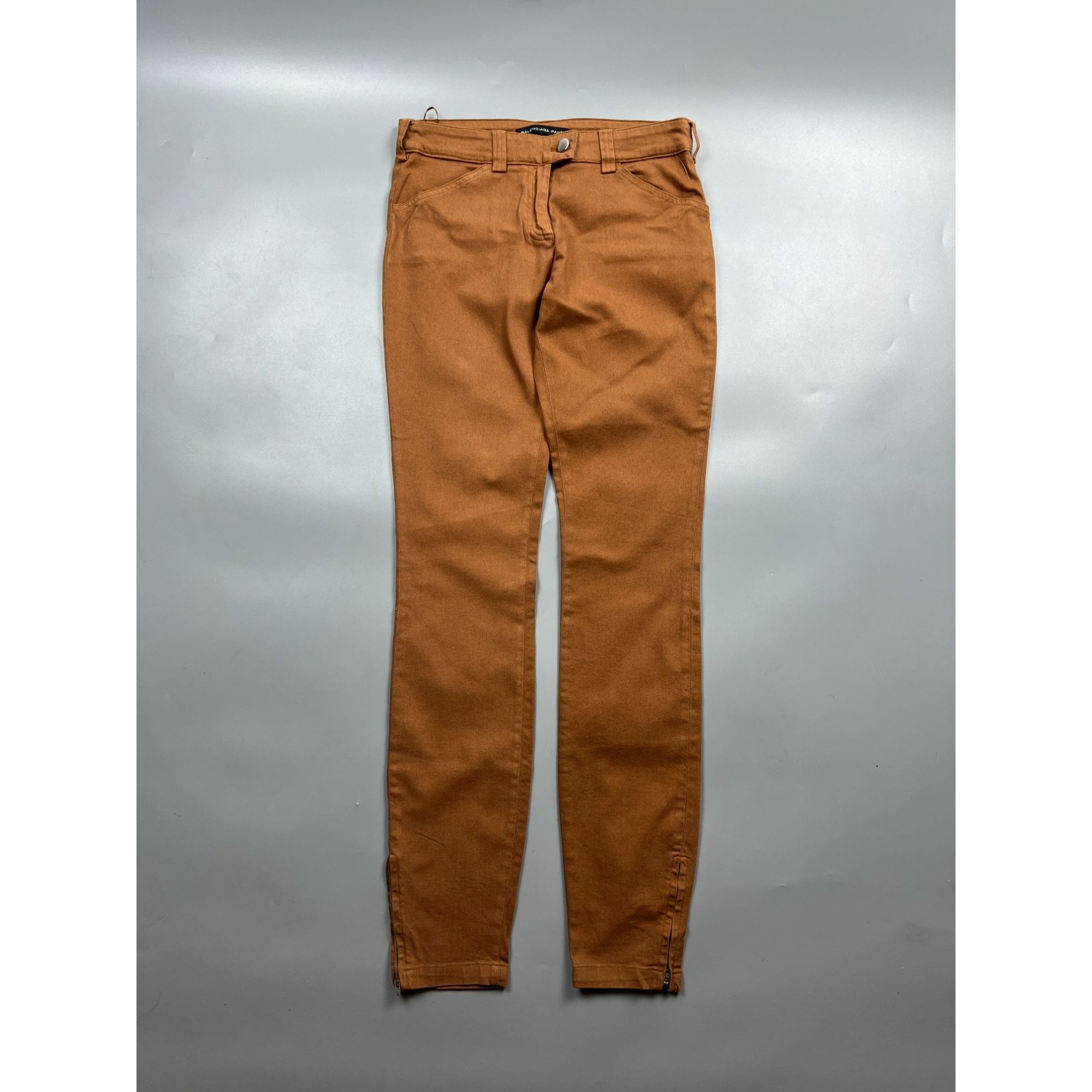 Balenciaga Balenciaga Pants Ankle Zip Brown Denim Jeans (Y0833) Size 26" / US 2 / IT 38 - 1 Thumbnail