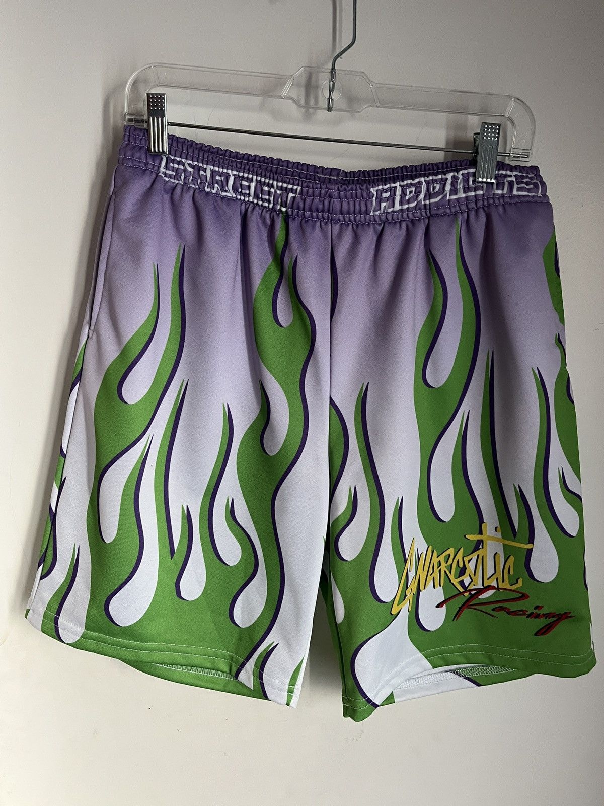 Gnarcotic Gnarcotic Racing Purple Green Flame Shorts Large Size US 34 / EU 50 - 1 Thumbnail