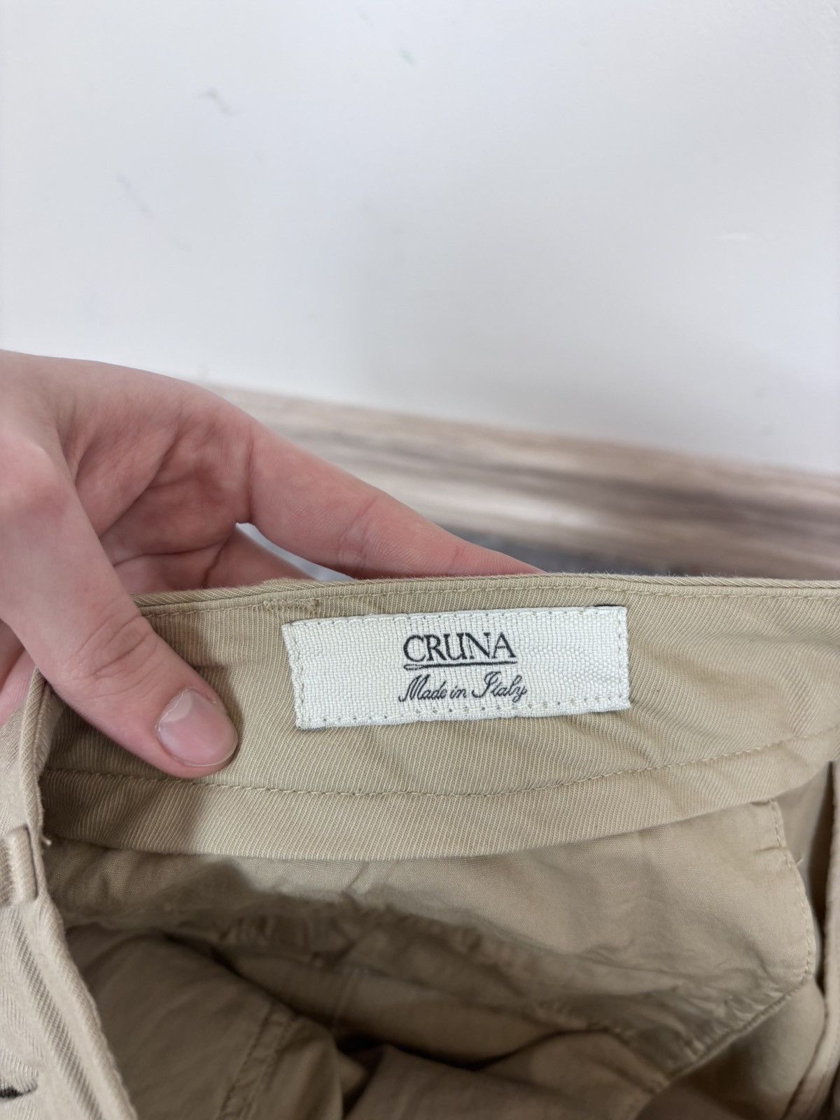 Other Cruna Men’s Beige Brown Chino Pants Trousers Cotton Blend Size US 34 / EU 50 - 10 Thumbnail