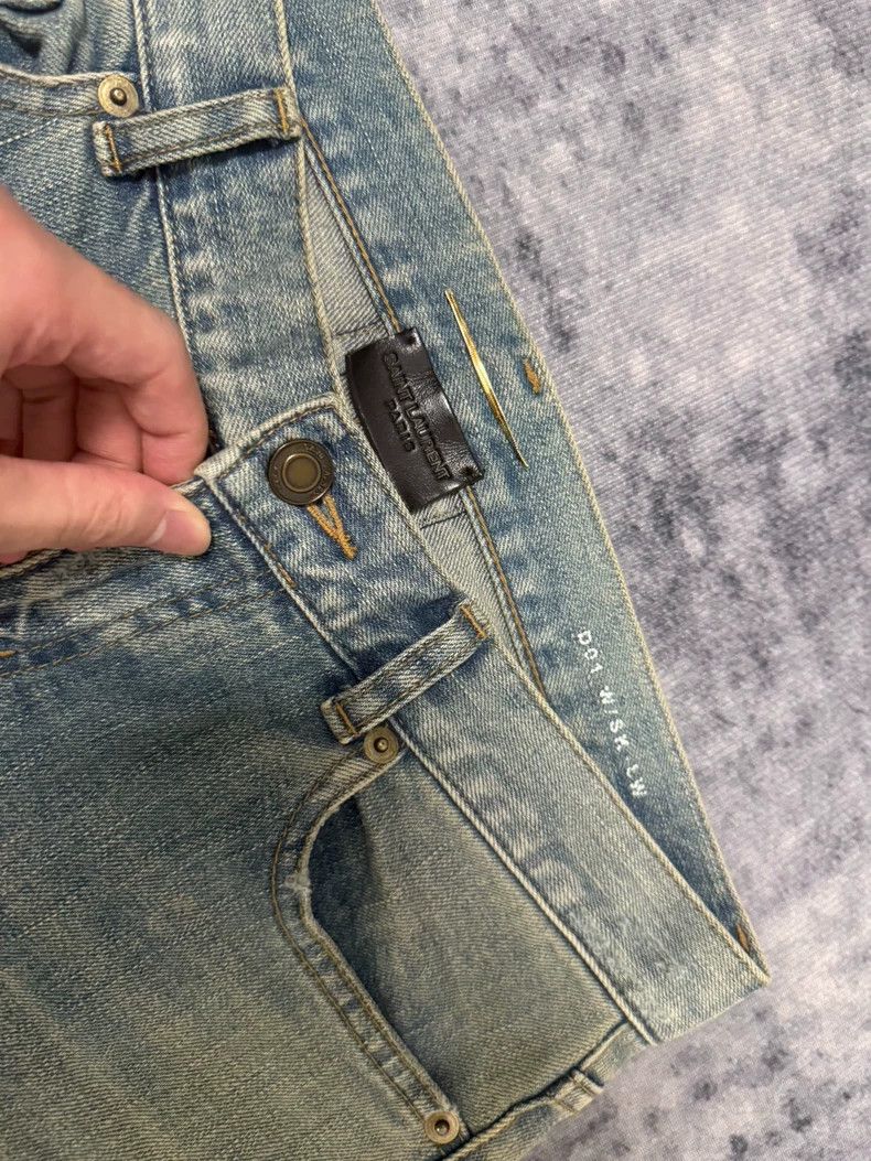 Saint Laurent Paris Saint Laurent Paris 16 FW Light Blue Yellow Mud Erosion Big Size US 28 / EU 44 - 6 Thumbnail