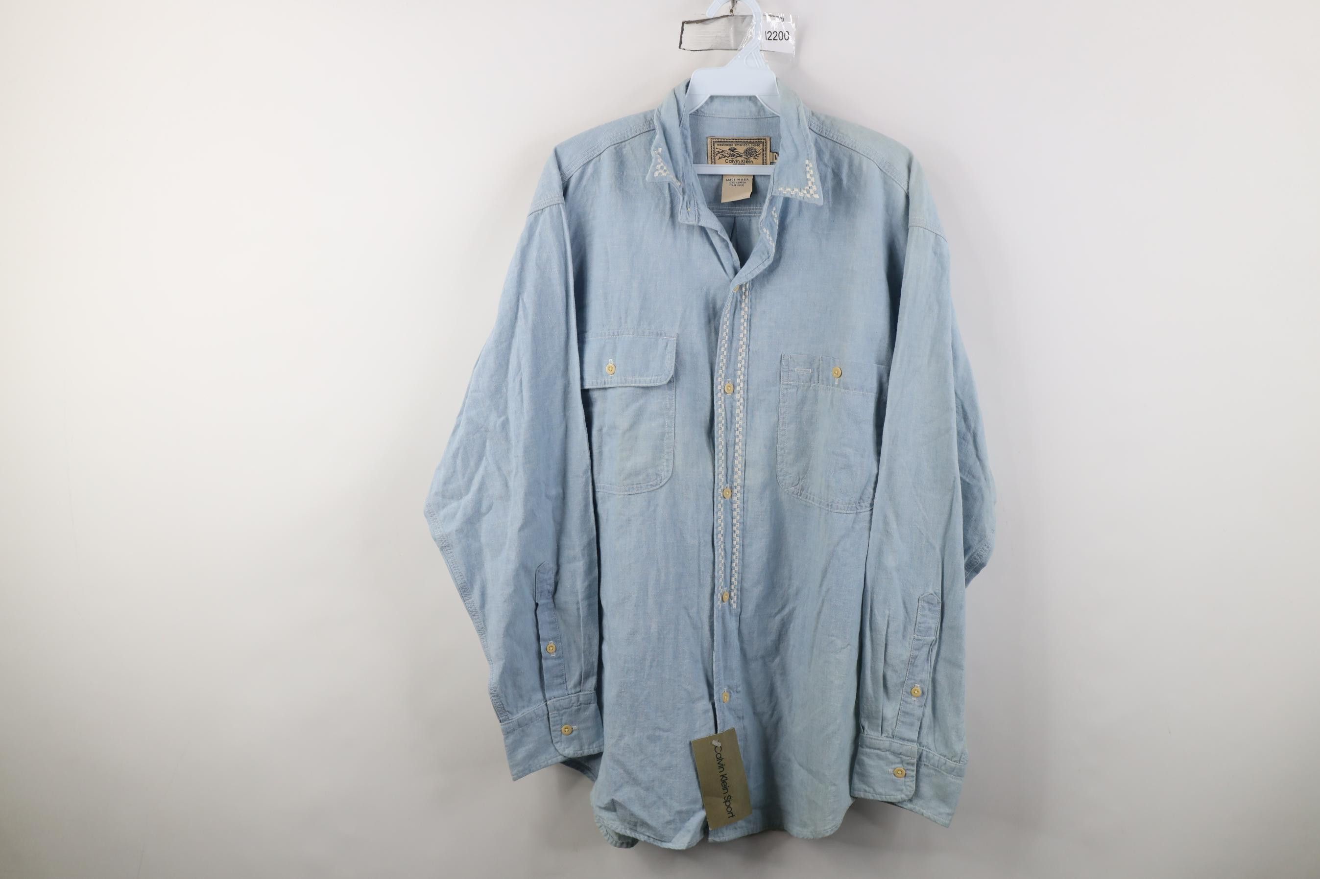 Calvin Klein Deadstock Vintage 90s Calvin Klein Collared Button Shirt Size US M / EU 48-50 / 2 - 1 Thumbnail