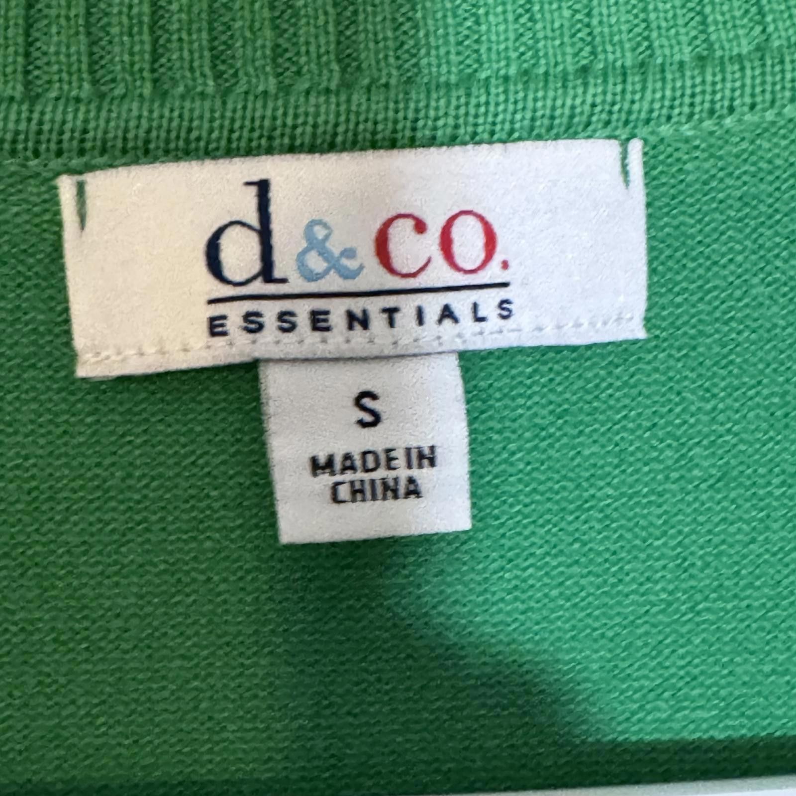 Designer D&CO Women's Small Green Short Sleeve Cardigan V-neck Size S / US 4 / IT 40 - 3 Thumbnail