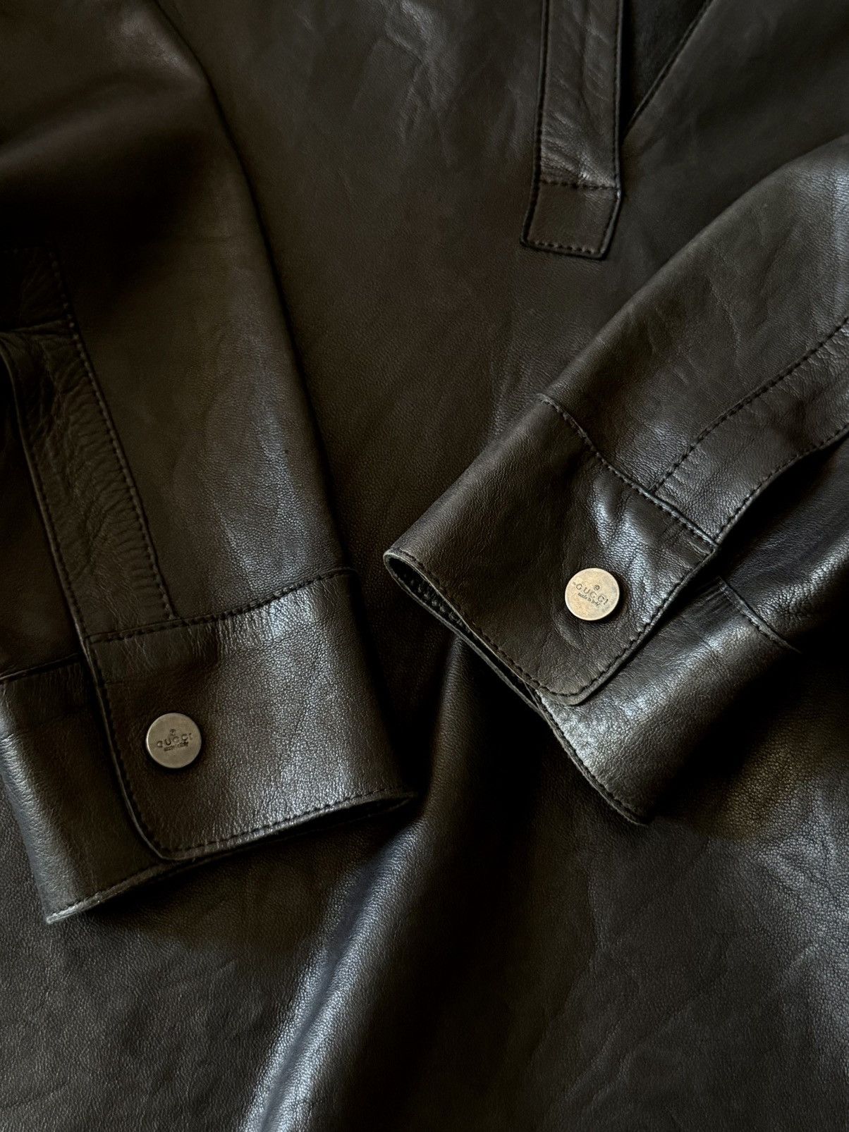 Gucci × Tom Ford Archive Gucci - Tom Ford - FW1997 - Calfskin Vareuse Shirt Size XS / US 0-2 / IT 36-38 - 15 Thumbnail