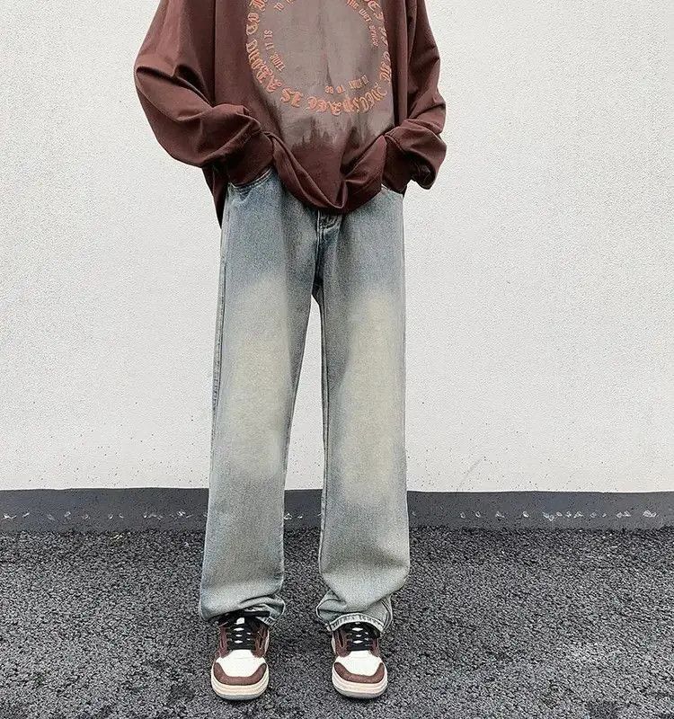 Japanese Brand Vintage zipper slit loose straight leg jeans Size US 32 / EU 48 - 5 Thumbnail