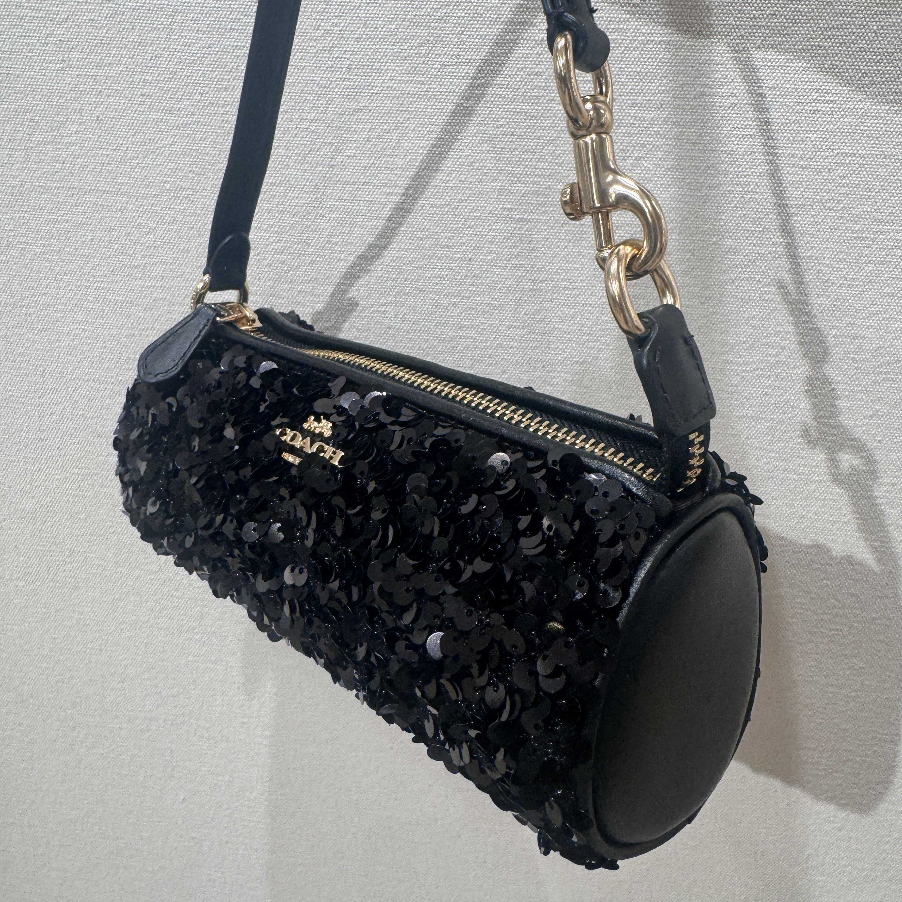 image of Coach Nolita Barrel Bag Cp248 in Gold/Black, Women's