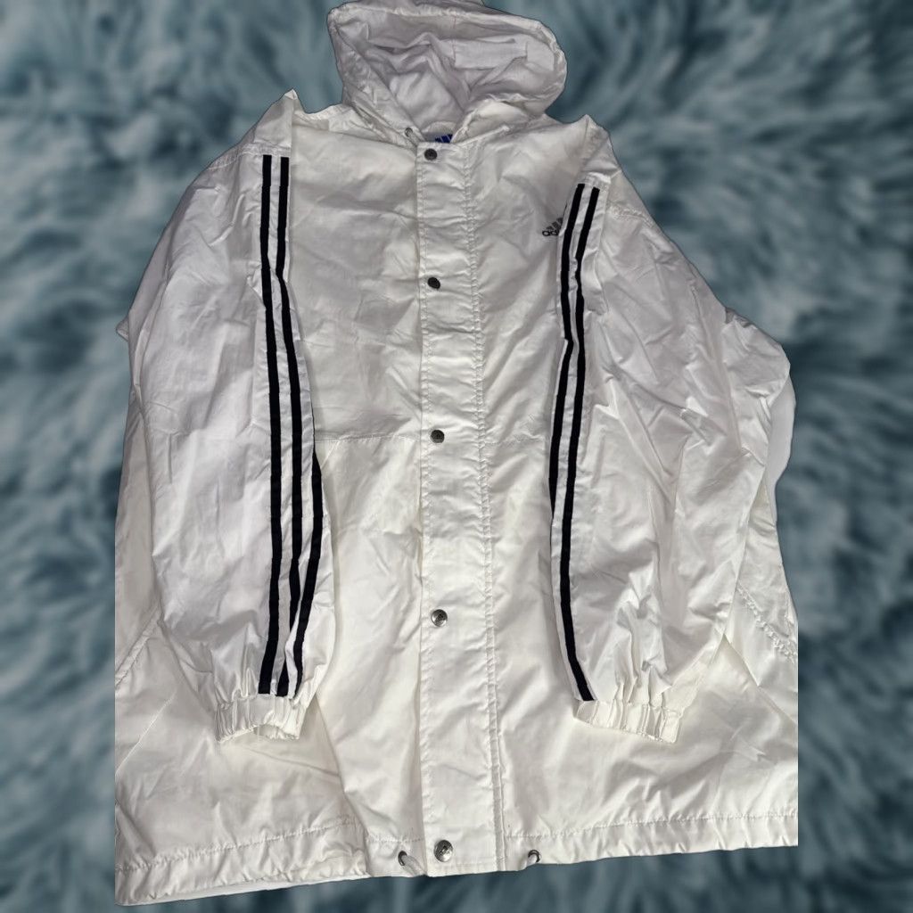Adidas Adidas Originals 3 Theee Stripes Hoodie Windbreaker Track Jacket Men’s Sz M White Striped Nylon Regular Activewear Mens Size US M / EU 48-50 / 2 - 1 Thumbnail