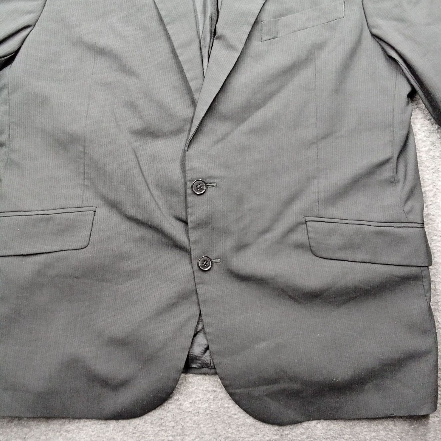 Joseph Abboud VINTAGE Joseph Abboud Blazer Men 46R Black Wool Solid Classic USA Size 46R - 3 Thumbnail