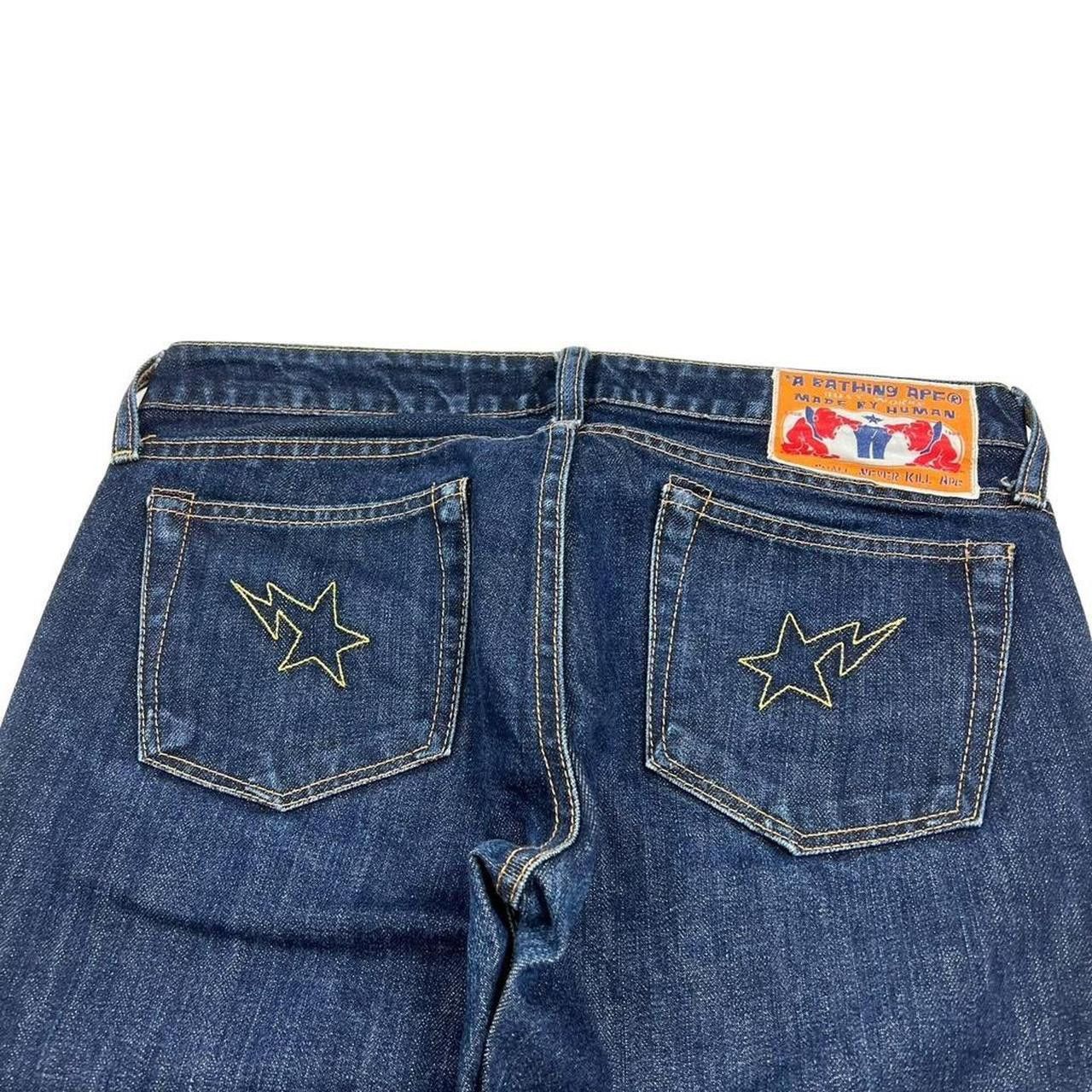 Bape Vintage Women’s Bape Embroidered Star Jeans - Waist: 30” Size 30" / US 8 / IT 44 - 3 Thumbnail