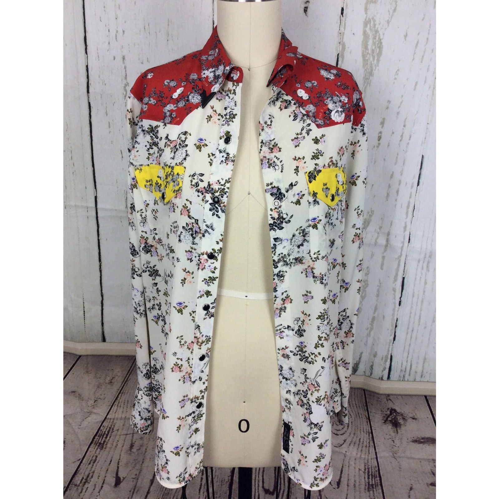 Rag & Bone Rag & Bone silk flower print western blouse as Xsmall Size XS / US 0-2 / IT 36-38 - 4 Thumbnail