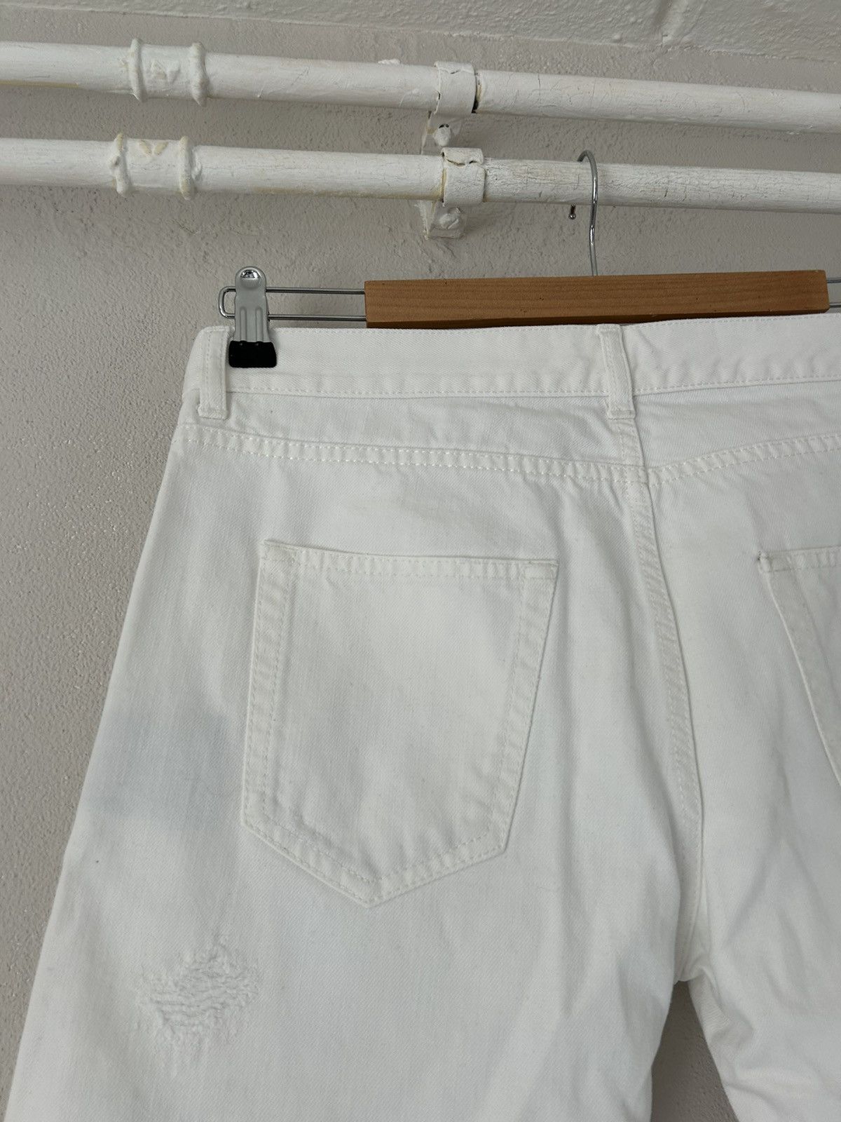 Saint Laurent Paris White Distressed D18 M/SL-LW Jeans Size US 33 - 13 Thumbnail