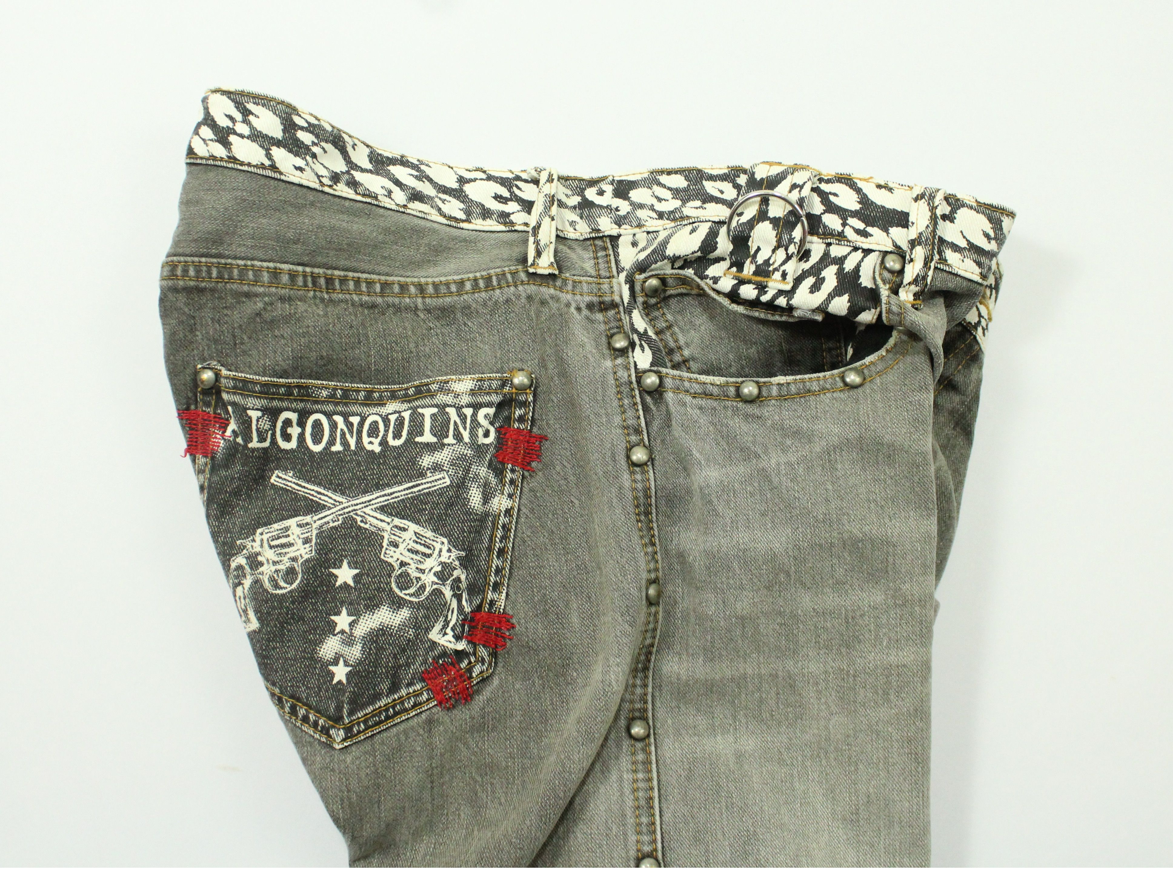 If Six Was Nine × In The Attic × Tornado Mart ALGONQUINS Denim Japanese Punk Gothic Grunge Outseam Riveted Size 32" / US 10 / IT 46 - 2 Thumbnail