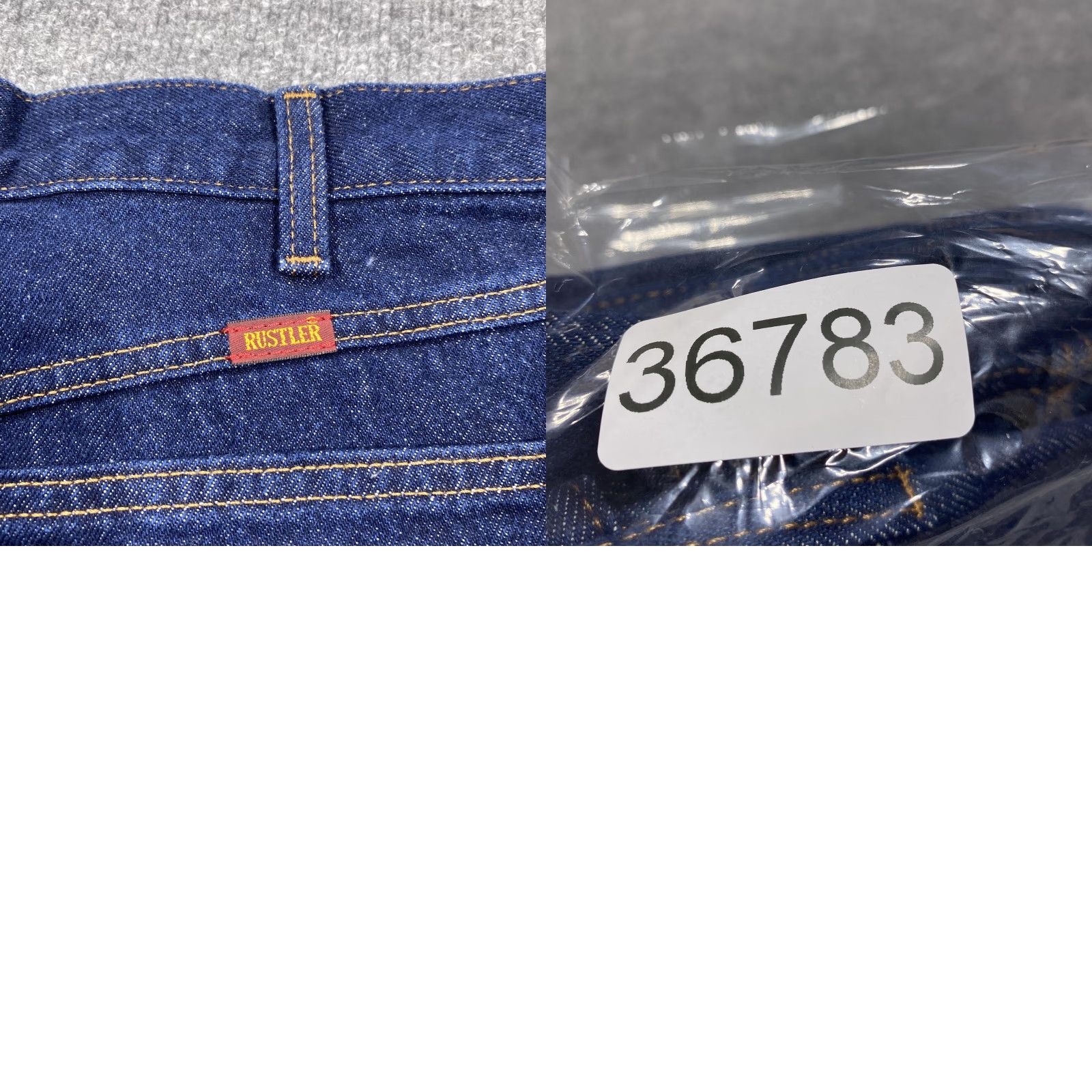 Denime Rustler Jeans Mens 36x30 Blue Regular Fit Straight Leg Denim Dark Wash 5 Pocket Size US 36 / EU 52 - 8 Thumbnail