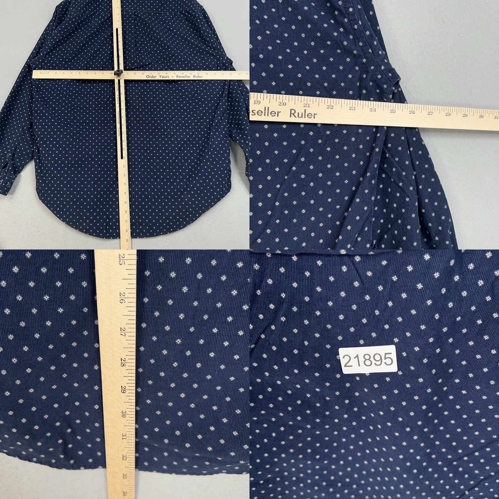 Tommy Hilfiger Tommy Hilfiger Shirt Mens Large Navy Blue Corduroy Snowflake Long Sleeve Y2K Size US L / EU 52-54 / 3 - 8 Thumbnail