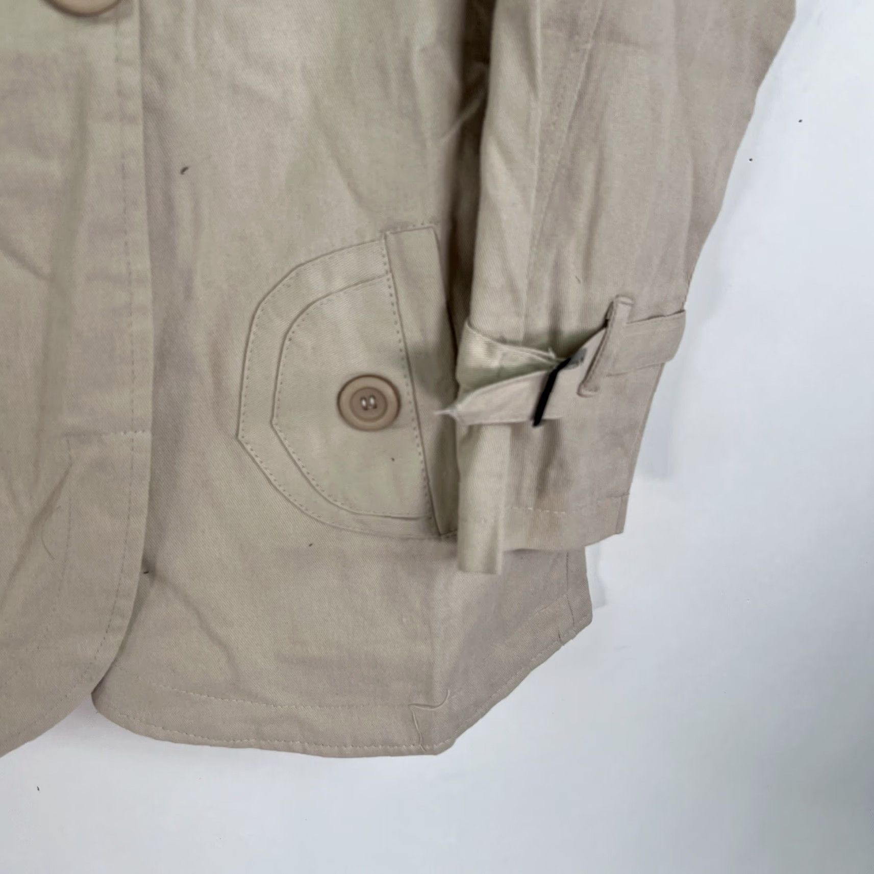 Max Mara Max Mara Double Breasted Trench Coat Womens Jr Size L Beige Cotton Blend Size L / US 10 / IT 46 - 3 Thumbnail