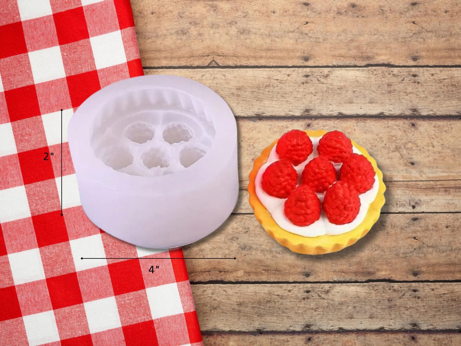 Other Raspberry Pie Silicone Mold: Candle Embeds, Soap, Wax Melt Size ONE SIZE - 1 Thumbnail
