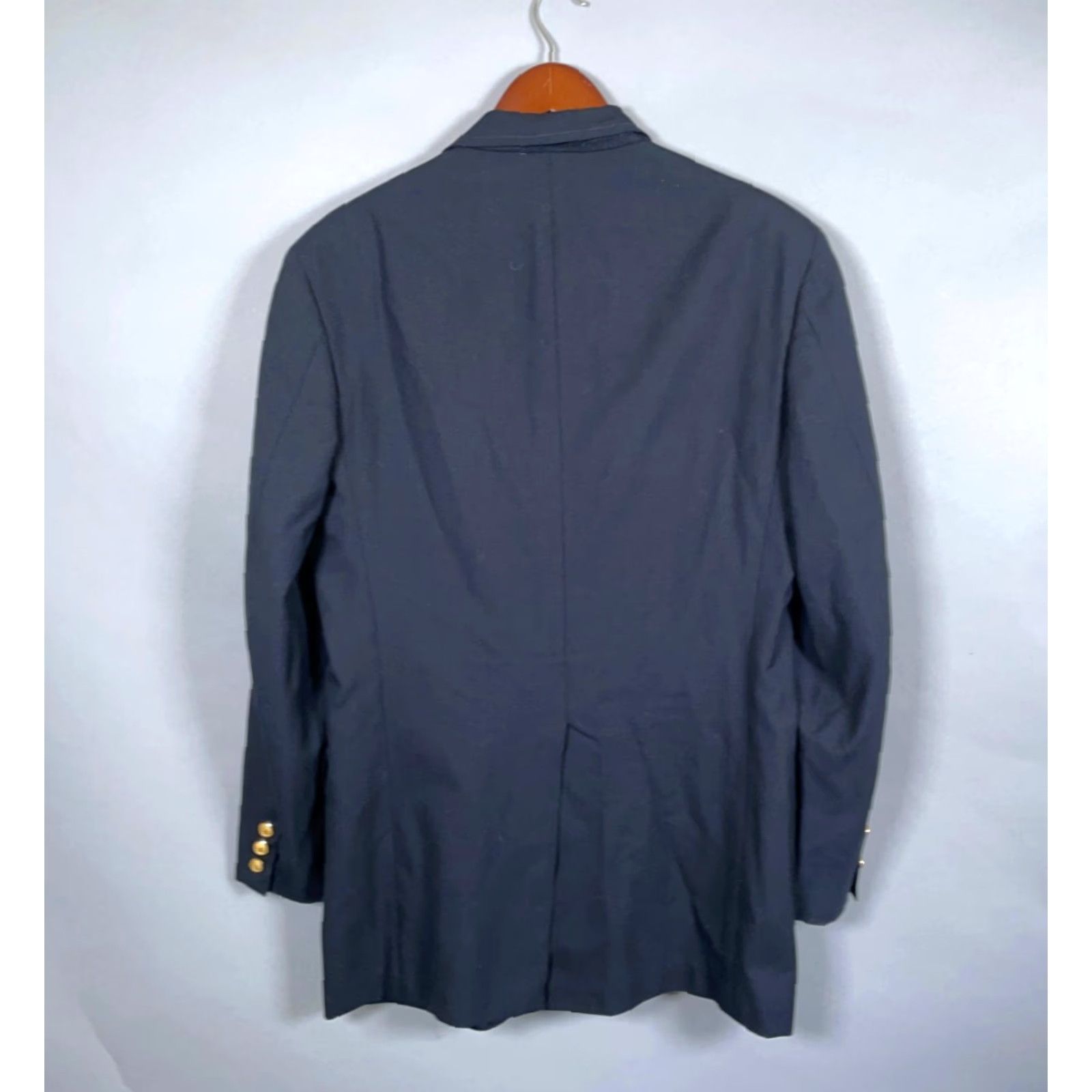 Brooks Brothers VINTAGE Brooks Brothers Blazer Jacket Men 41 Long Dark Blue Wool Notch Lapel 2 Button 3-Button Sleeves USA Made Size 42R - 2 Thumbnail