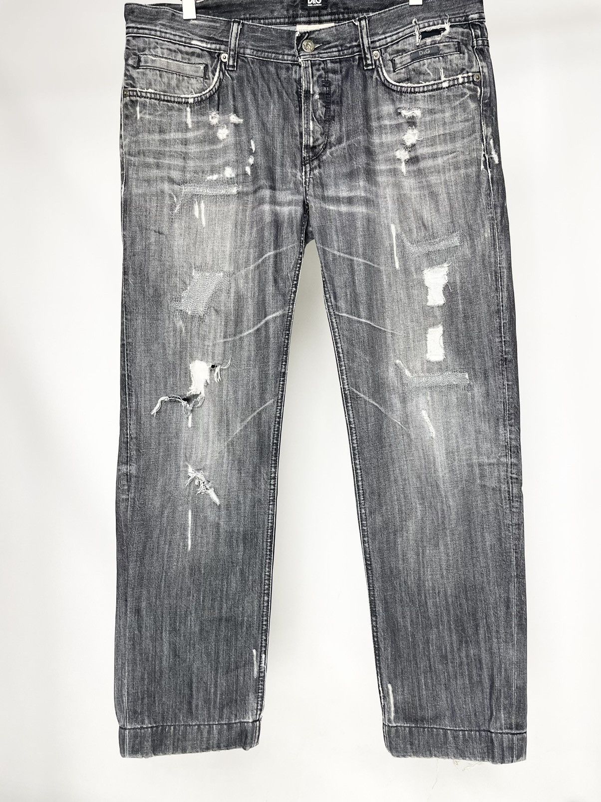 Dolce & Gabbana Dolce & Gabanna Vintage Distressed Faded Black Denim Jeans Size US 36 / EU 52 - 2 Thumbnail