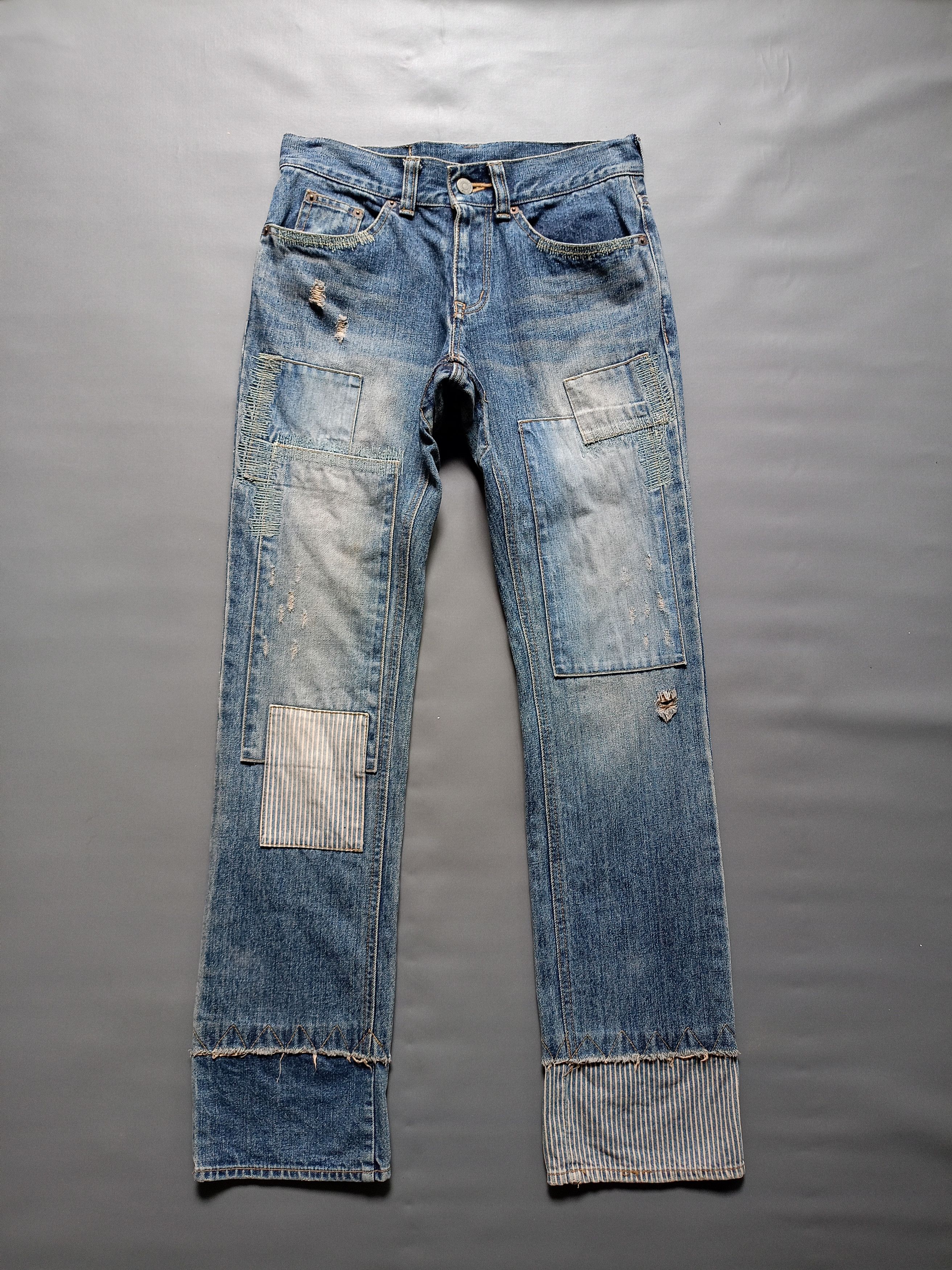 2000s WWL EVERDAY WEAR PATCHWORK DENIM PANTS