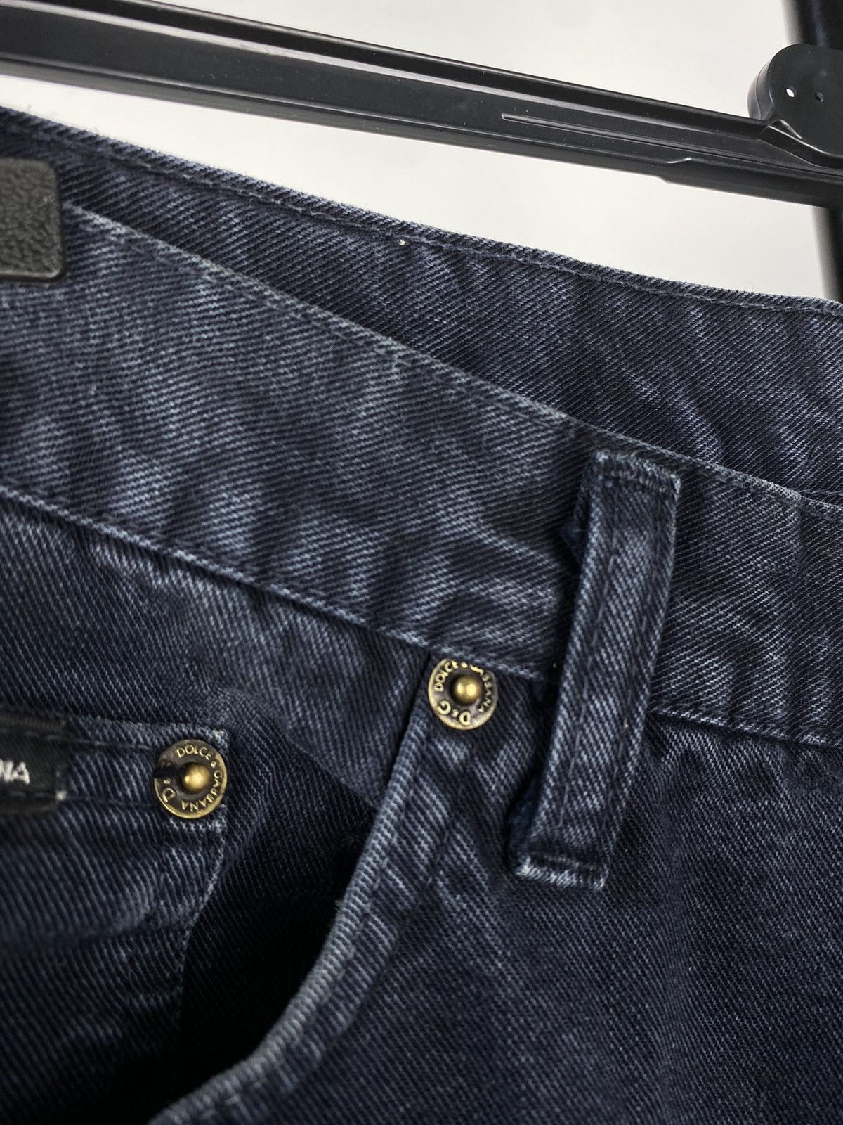 Dolce & Gabbana Dolce & Gabbana Double BIG LOGO Faded Black Denim Pants Size US 37 - 7 Thumbnail
