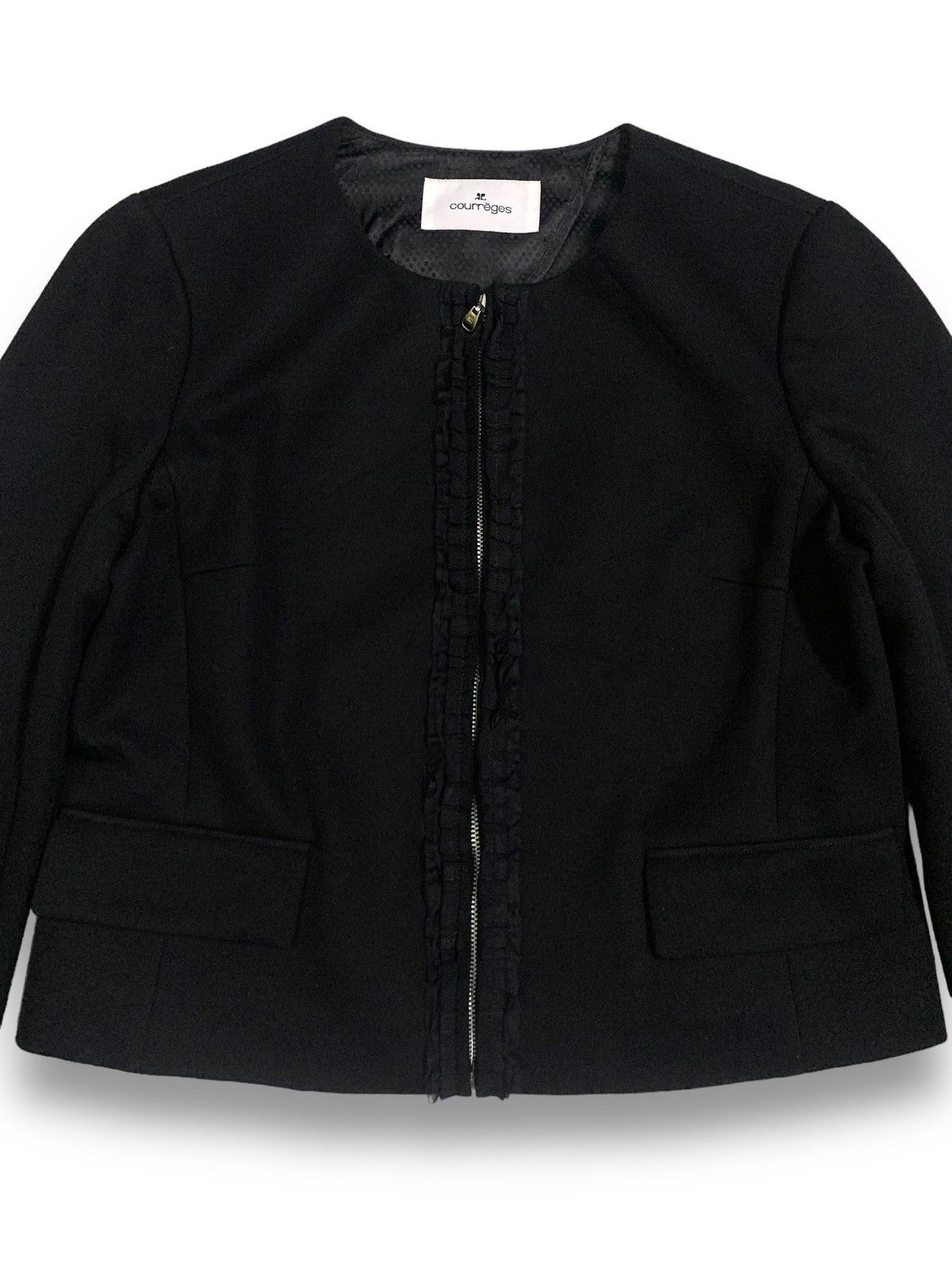 Courreges Courreges Black Cropped Cardigan Style Blazer Jacket Size M / US 6-8 / IT 42-44 - 4 Thumbnail