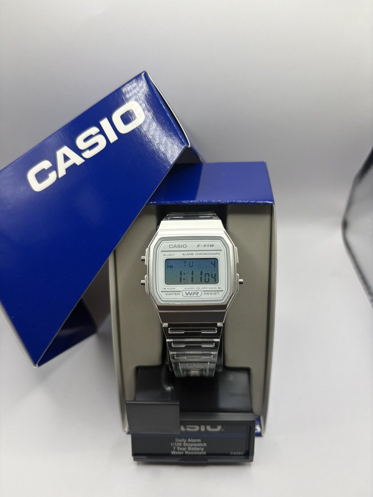 Casio Clear Custom Casio F91w Fading Blue Face Size ONE SIZE - 1 Thumbnail
