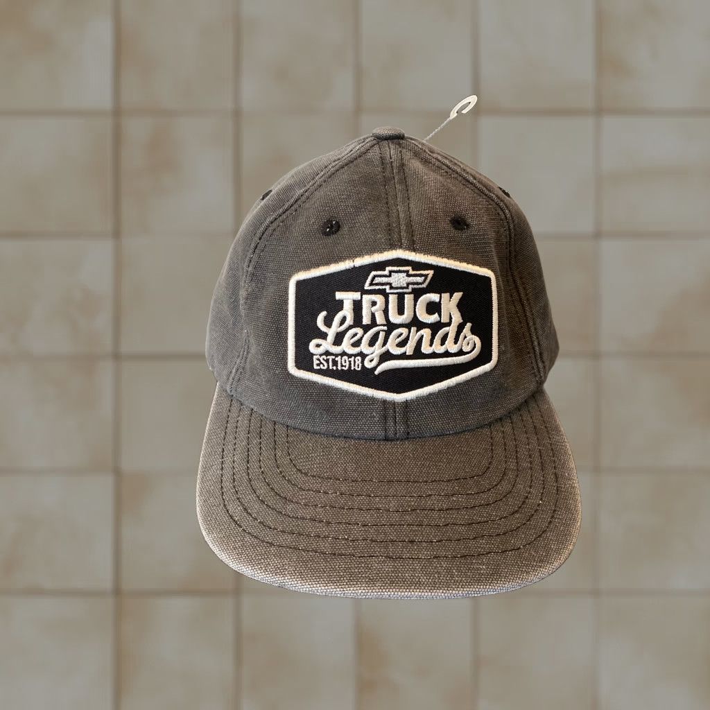 Vintage Chevrolet Baseball Cap Hat Gray Canvas Buckle & Tuck Men Adjustable Cotton USA Size ONE SIZE - 1 Thumbnail