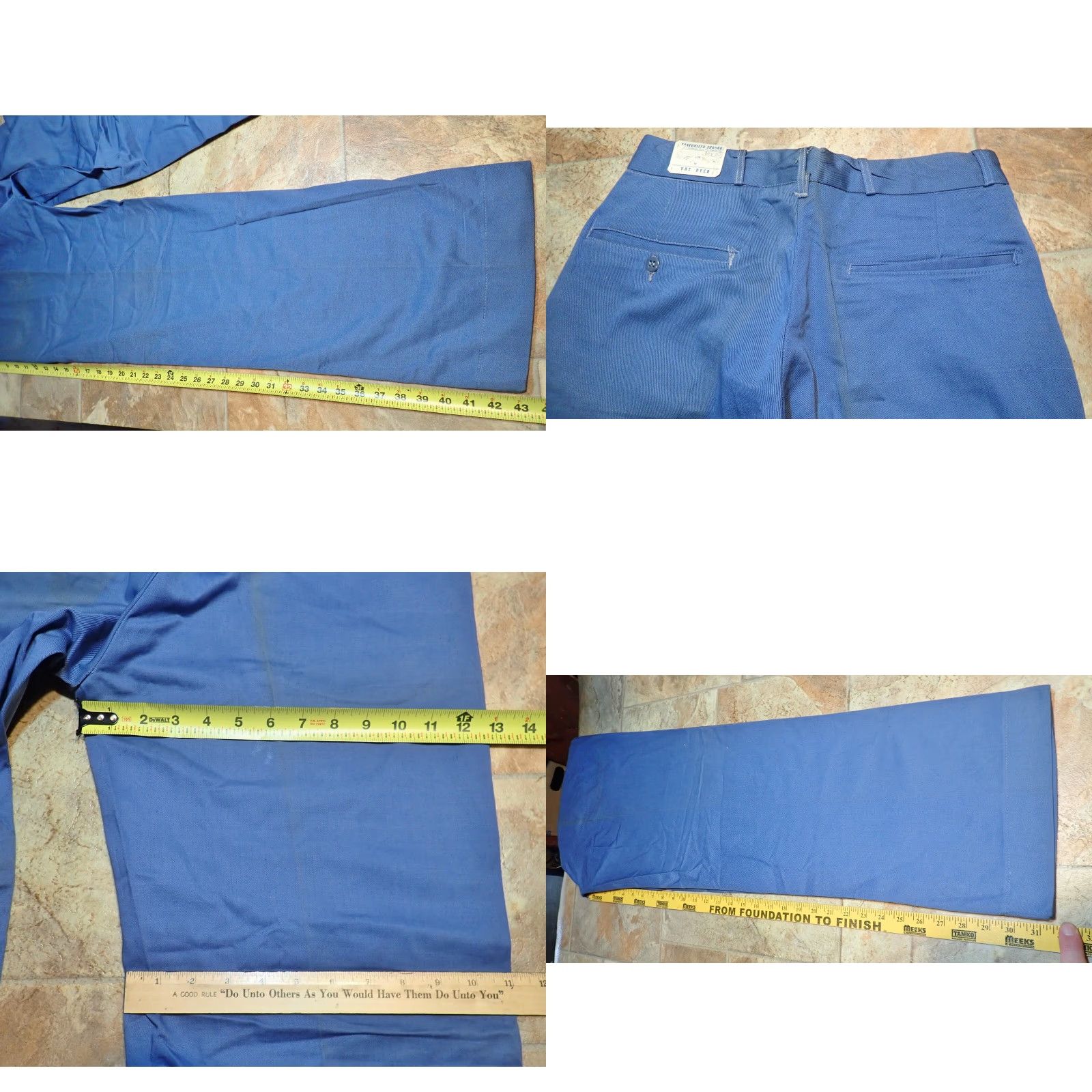 Vintage VINTAGE Deadstock NOS Cone Fabrics Cotton Pants 29x31 30x33 Button Fly Sanforized 50s Blue Denim Size US 30 / EU 46 - 9 Thumbnail