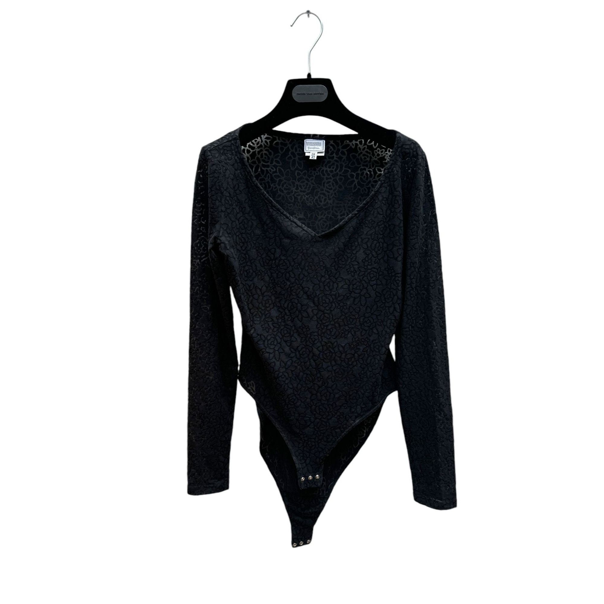 Versace Vintage Black Sheer Bodysuit Size XS / US 0-2 / IT 36-38 - 3 Thumbnail