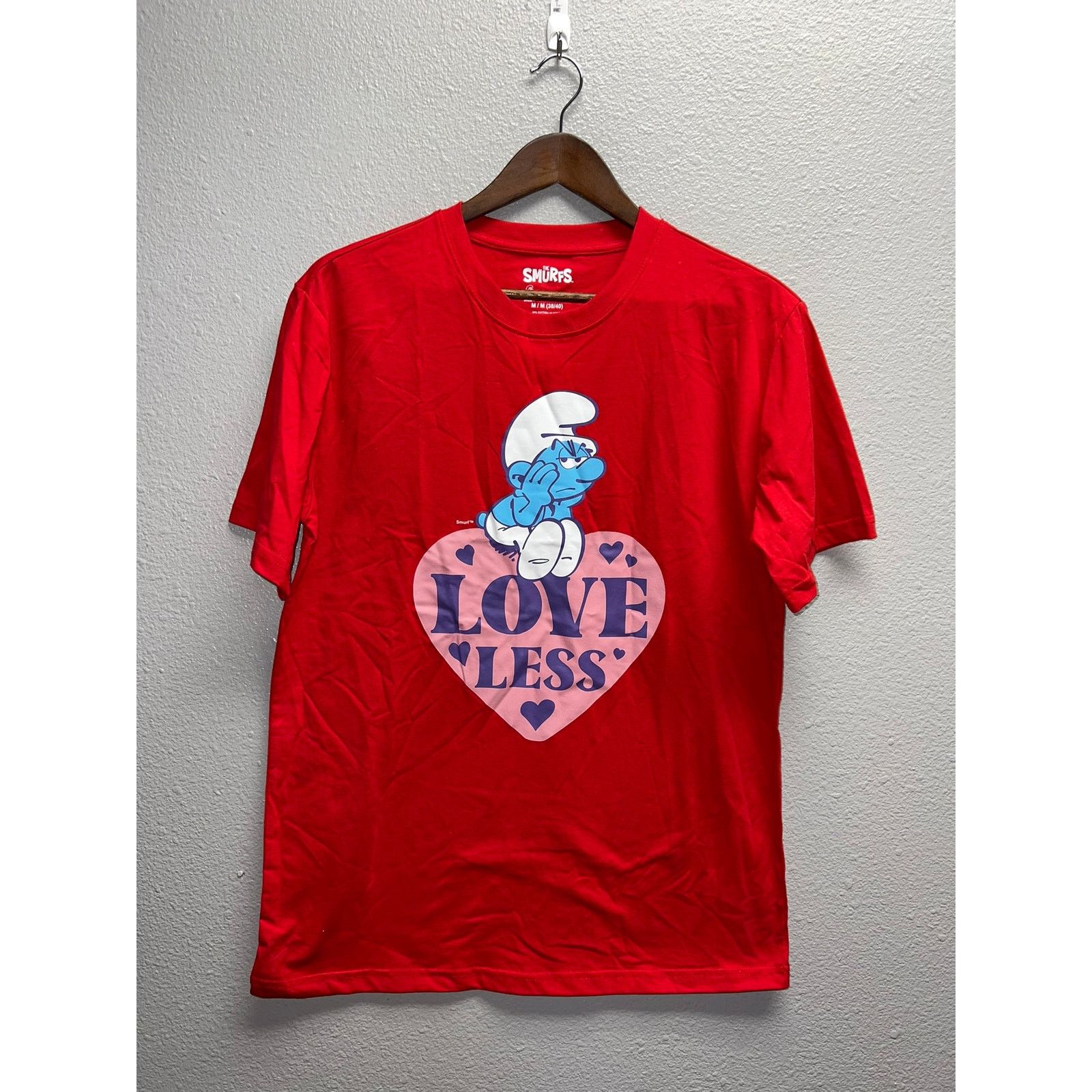 The Unbranded Brand The Smurfs Shirt Loveless Love Less Red Tee Cartoon Medium Size US M / EU 48-50 / 2 - 1 Thumbnail