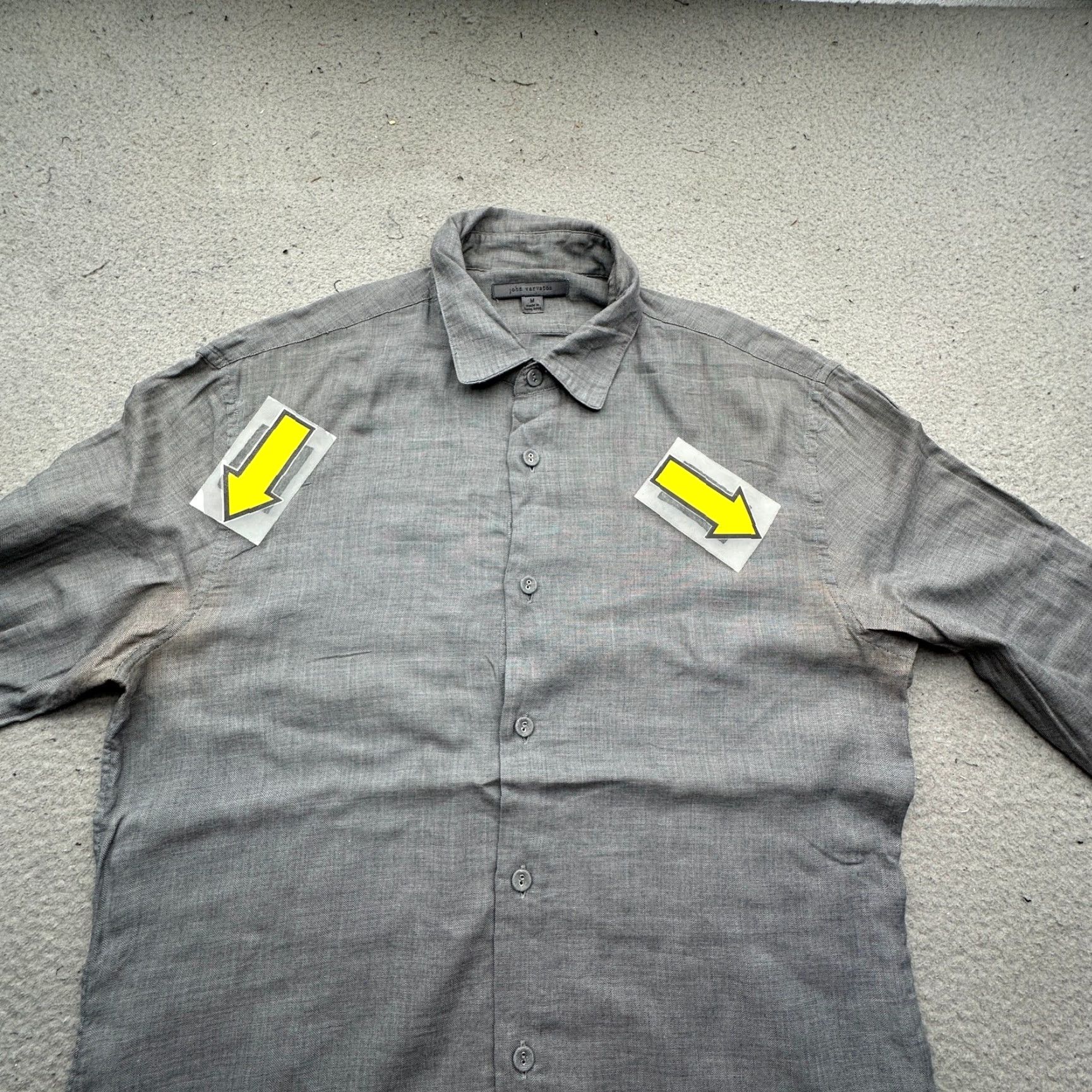 John Varvatos John Varvatos Gray Shirt Long Sleeve Button Up Mens Medium Cotton Shirt Size US M / EU 48-50 / 2 - 6 Thumbnail