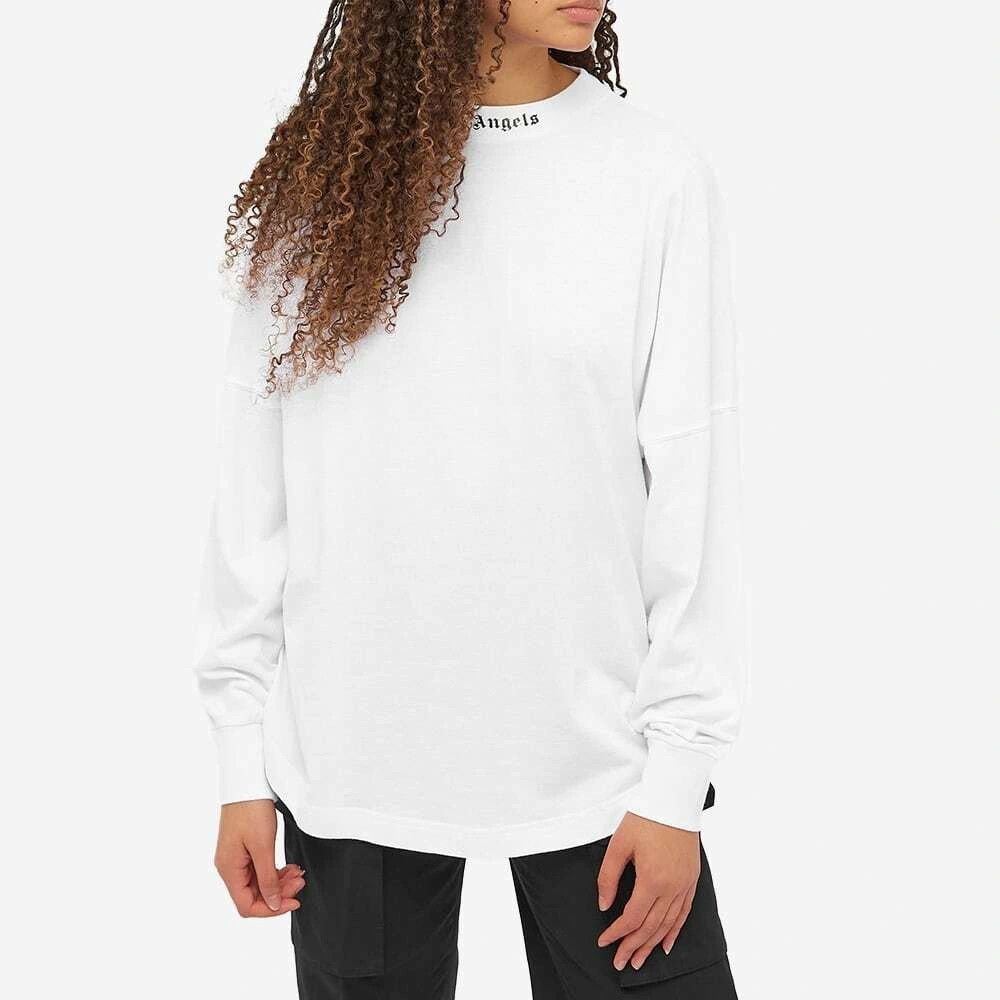 Palm Angels White Classic Logo Long Sleeve T-Shirt Size M / US 6-8 / IT 42-44 - 4 Thumbnail