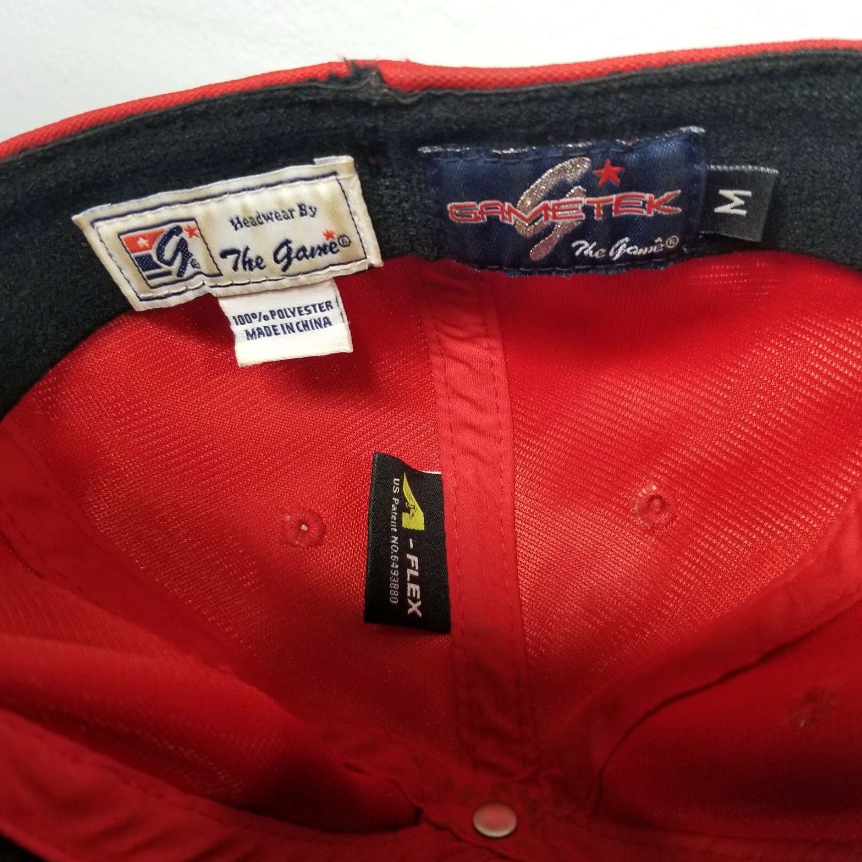 MLB The Game Gametek II Stretch Fitted Baseball Hat M Los Angeles Angels MLB Mens Red Cap Size ONE SIZE - 6 Thumbnail