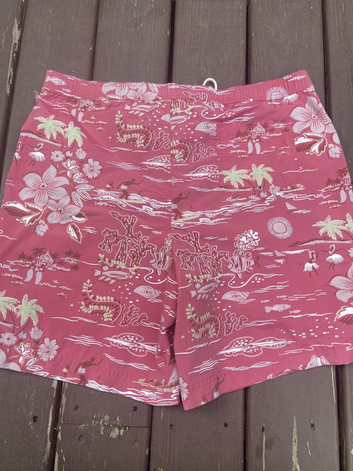 Polo Ralph Lauren × Vintage Vintage Polo Sport Swim Trunks XL 39” Y2K Hawaiian Floral Size US 39 - 2 Thumbnail