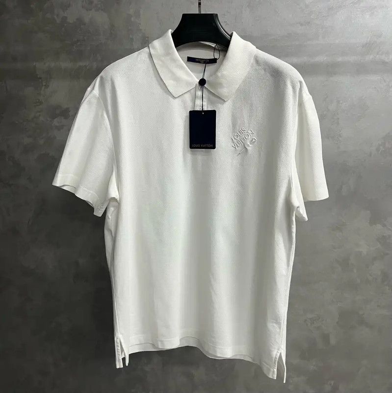 Louis Vuitton Louis Vuitton Men's White Cotton Polo Shirt 0089 Size US XL / EU 56 / 4 - 1 Thumbnail