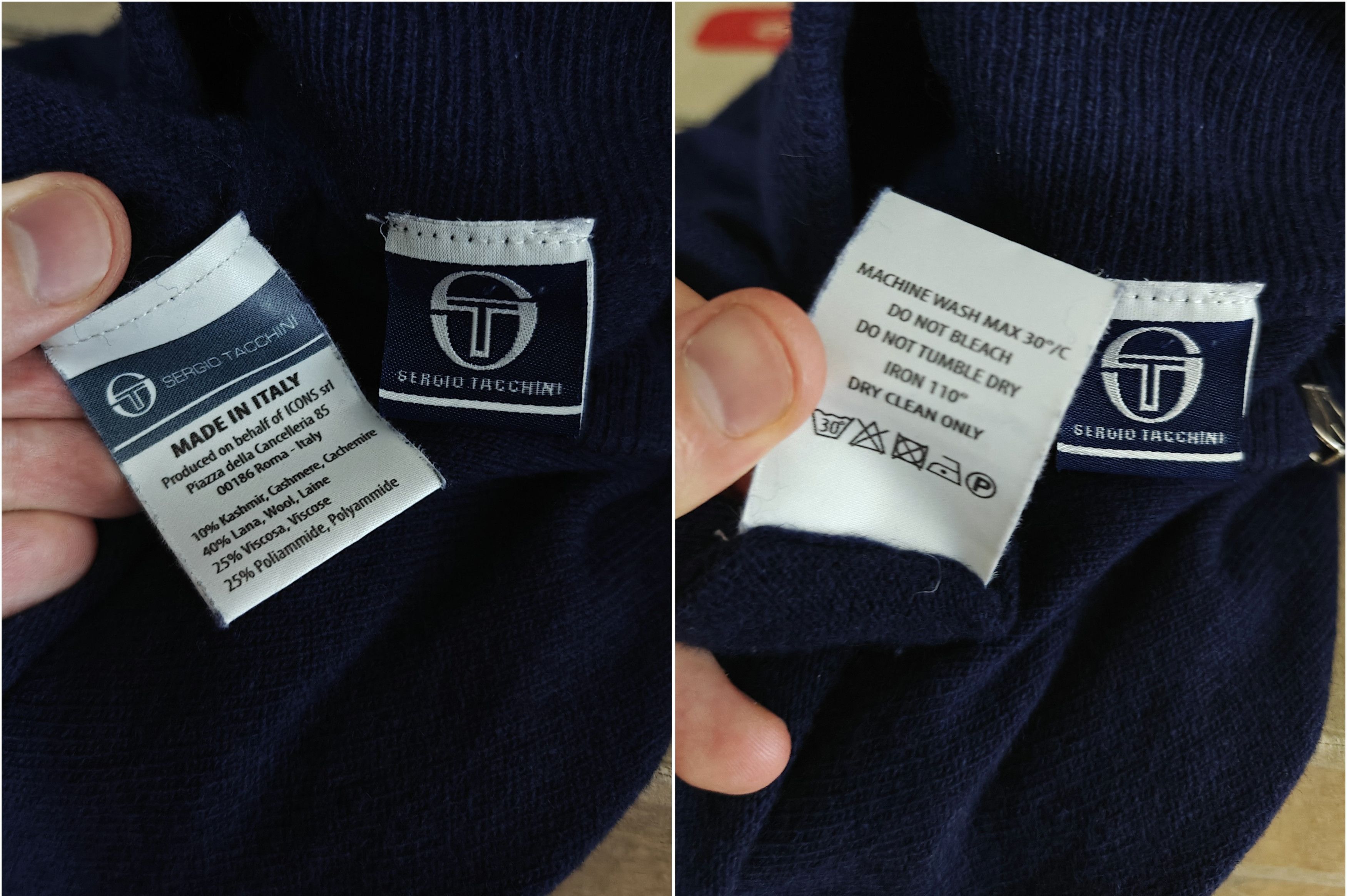 Sergio Tacchini Sergio Tacchini Zip Sweater Wool Pullover Navy size XL Size US XL / EU 56 / 4 - 8 Thumbnail
