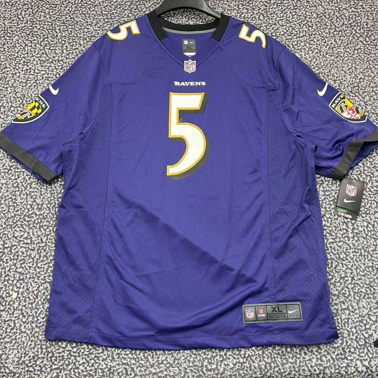 Nike Baltimore Ravens Flacco #5 Jersey Shirt Men Short Sleeve XL Size US XL / EU 56 / 4 - 1 Thumbnail