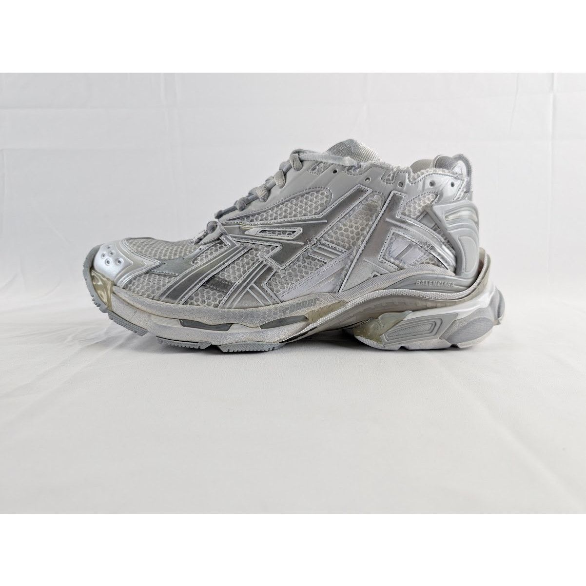 Balenciaga o1rshd1 Upper Mesh Rubber Metallic Runner in Silver/Grey Size US 13 / EU 46 - 1 Thumbnail