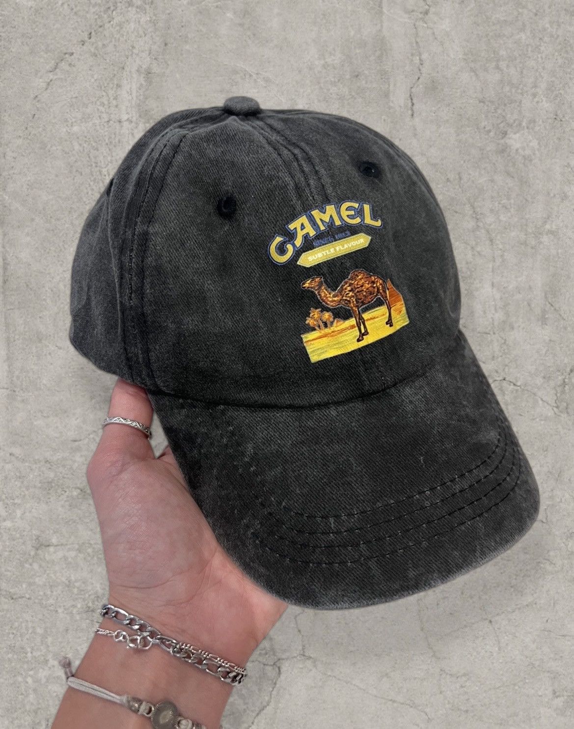 Japanese Brand 90s vintage style cap, black cap with yellow logo. One size Size ONE SIZE - 1 Thumbnail